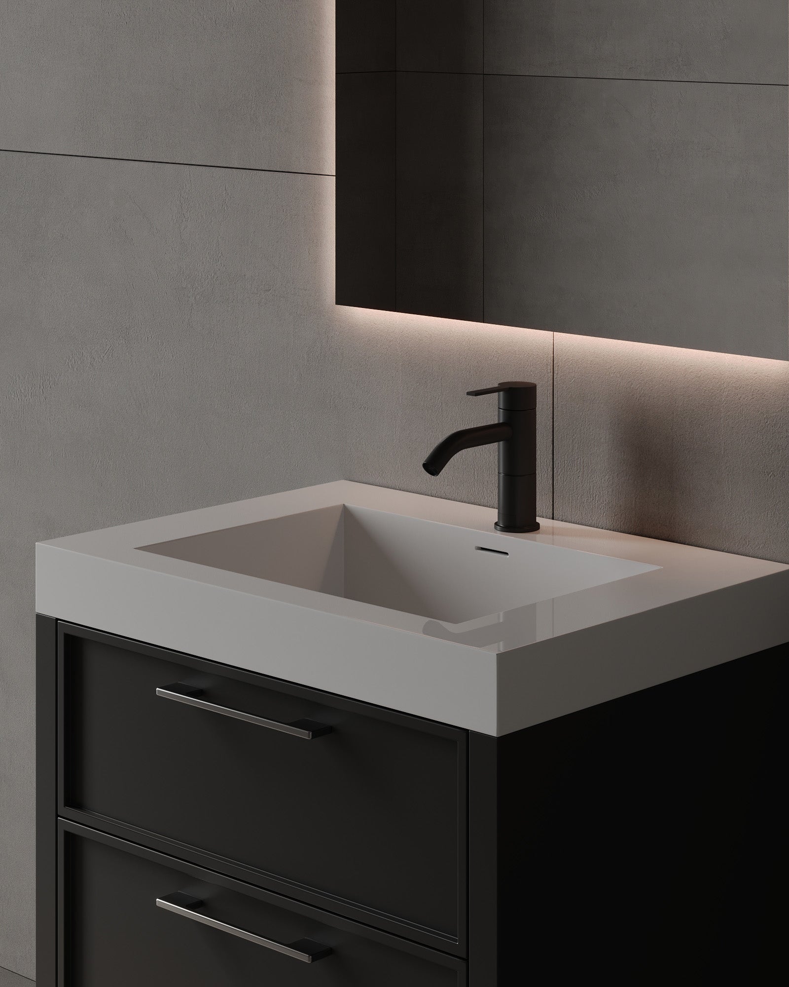 27" Freestanding MDF Vanity With Acrylic Countertop