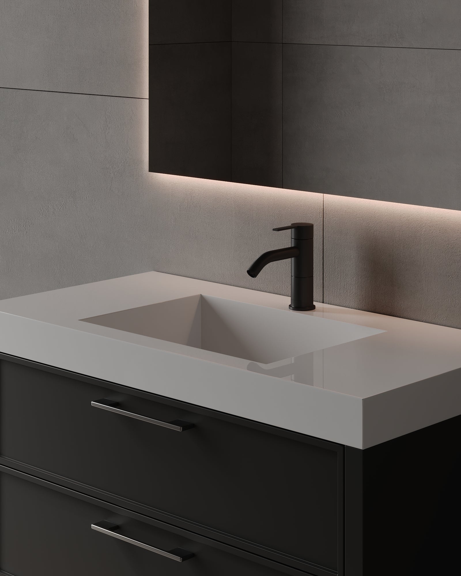 39" Freestanding MDF Vanity With Acrylic Countertop