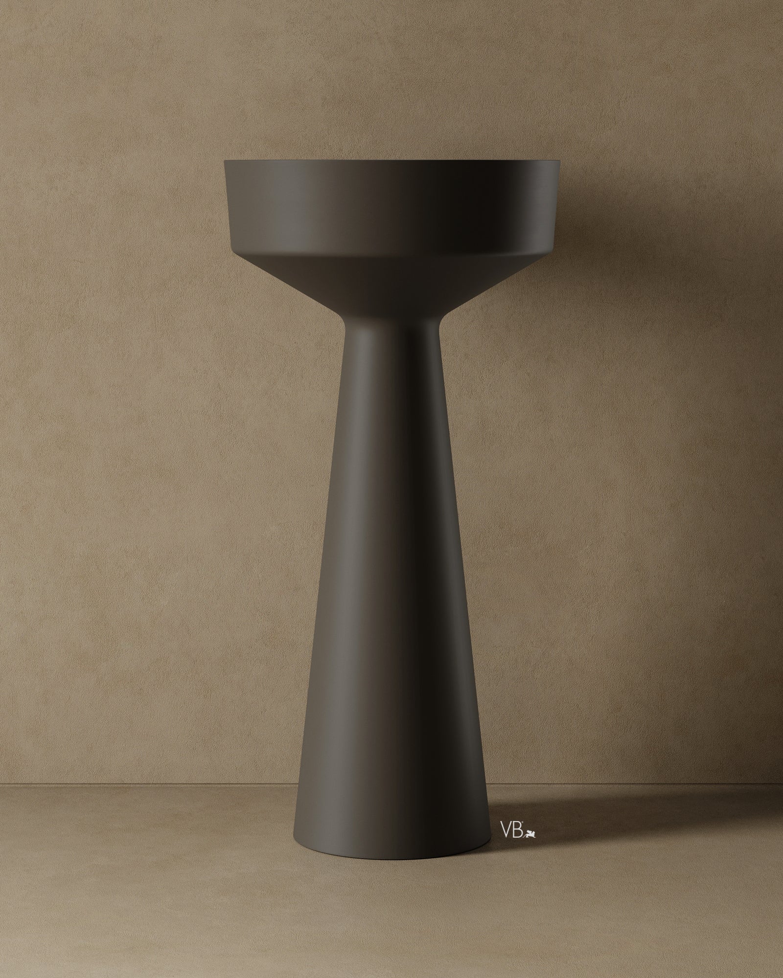 Lavabo de salle de bain mural en pierre de 15 po, blanc mat