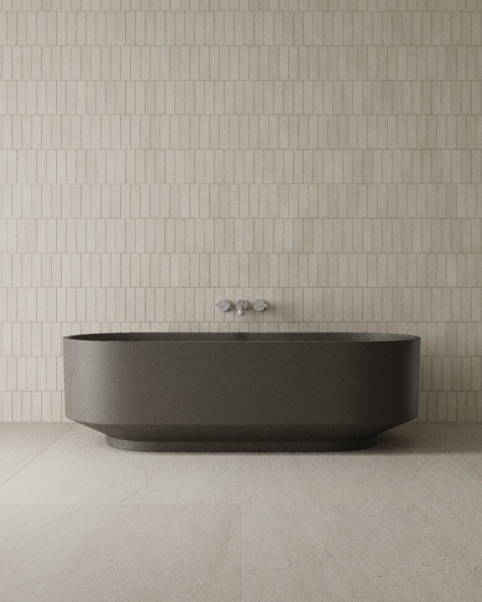 67" Oval Solid Surface Freestanding Bathtub