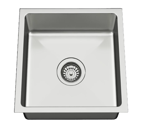 15" Square Stainless Steel Single Bowl Sink