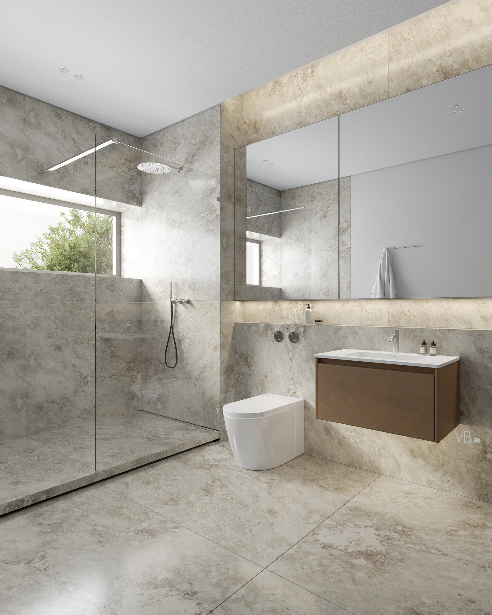 30" Wall Mounted Melamine Vanity With I-Stone Countertop