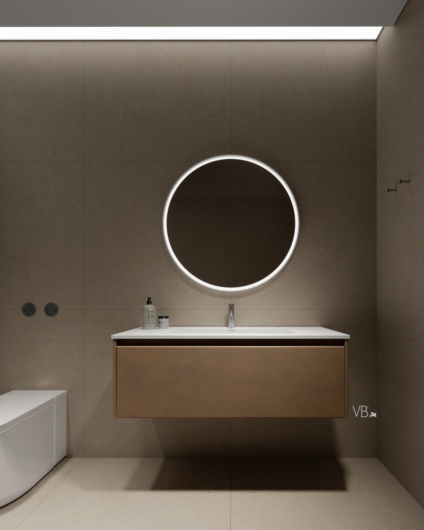 Miroir rond à LED sans cadre de 36 po