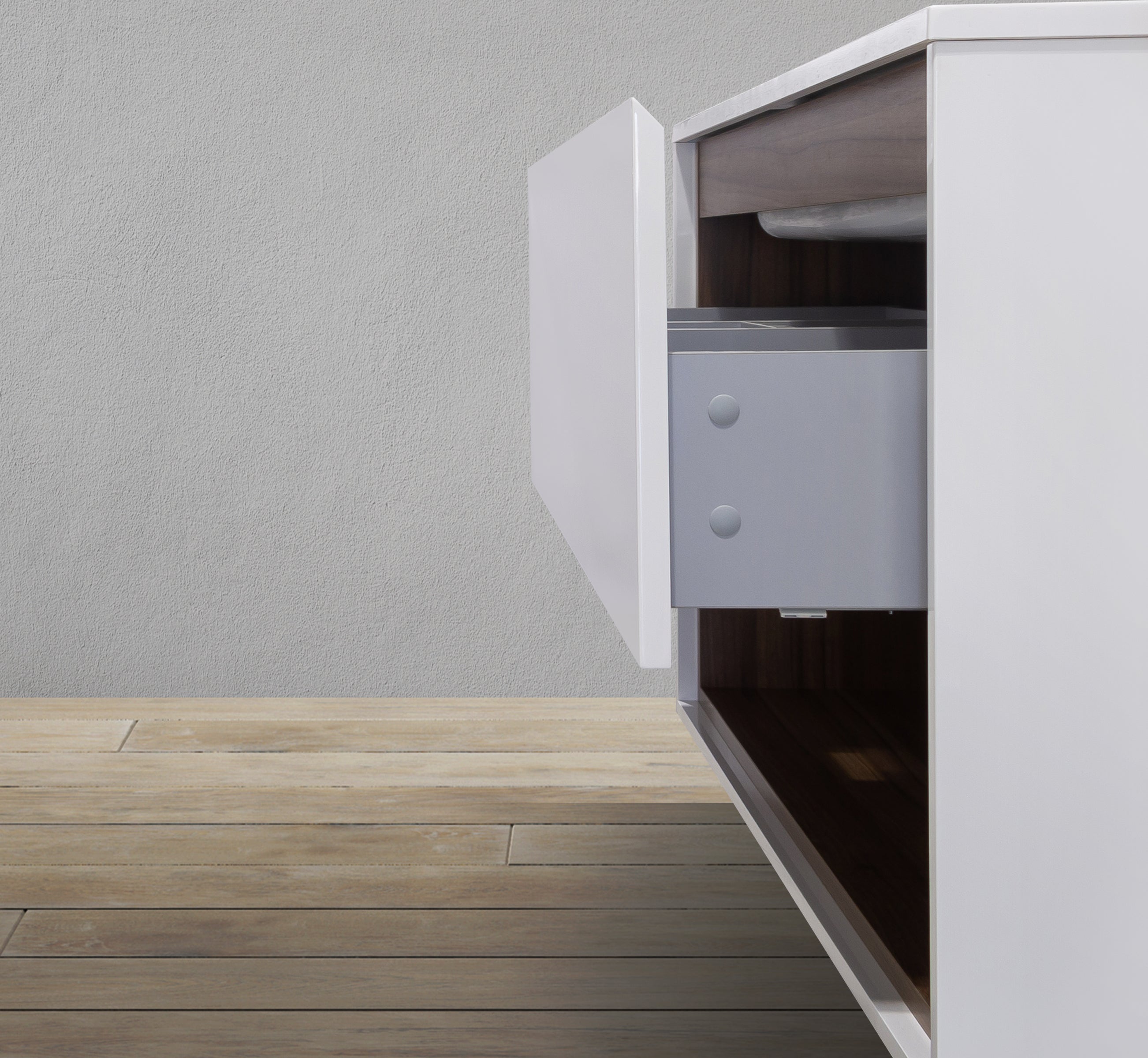 39" Wall-Mounted Melamine Vanity with Shadow Box