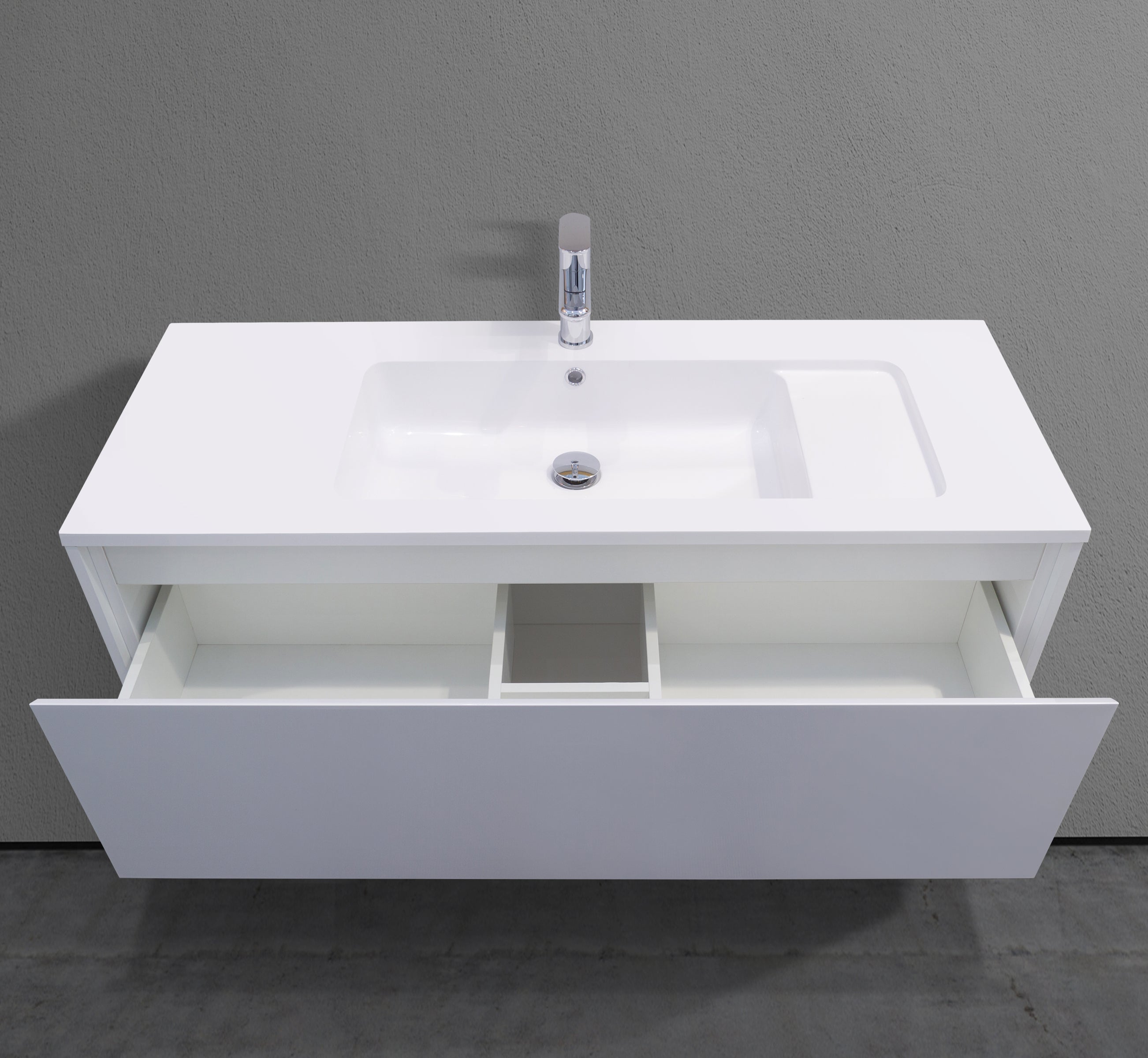 47" Wall-Mounted Melamine Vanity with Shadow Box