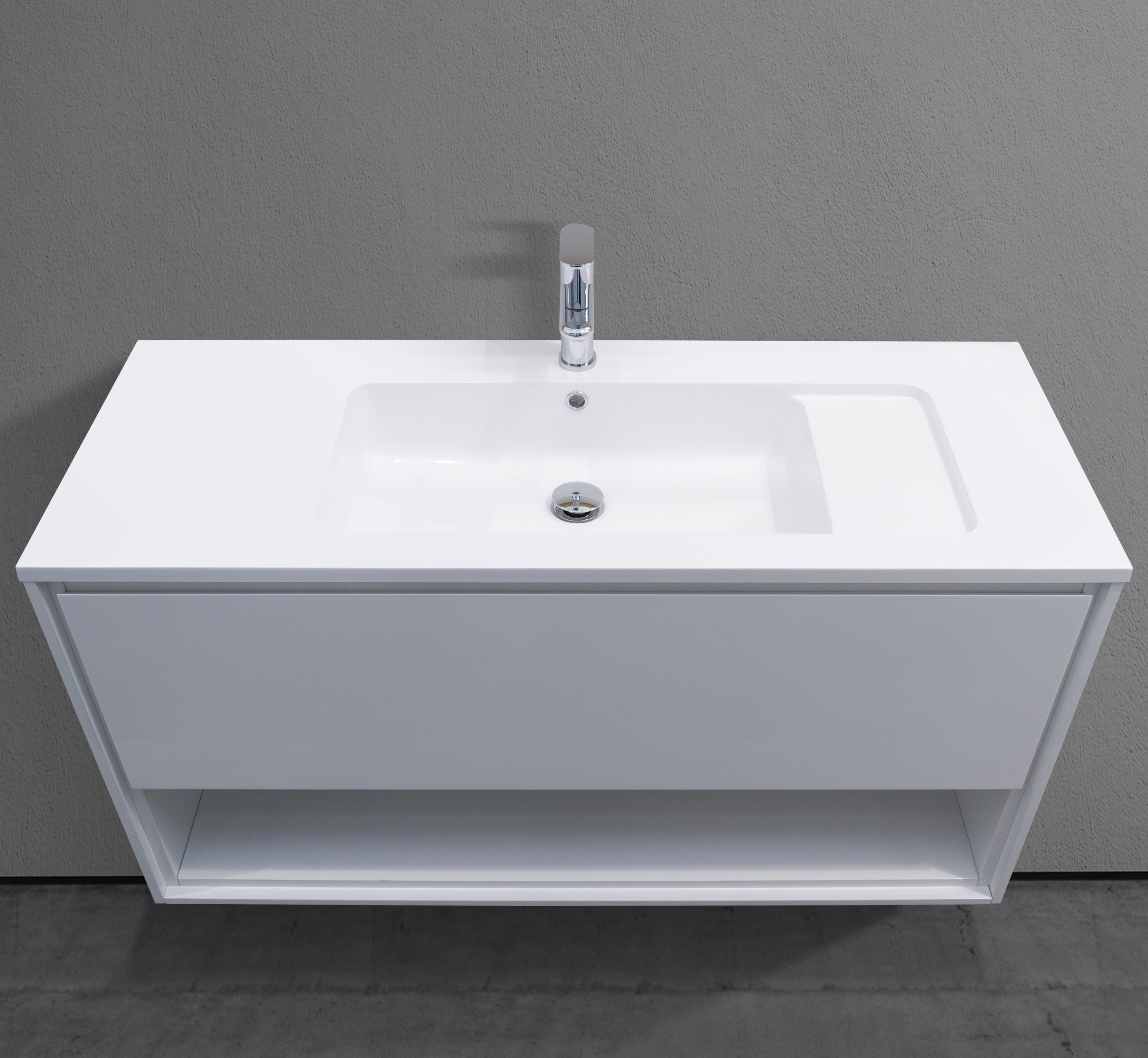 47" Wall-Mounted Melamine Vanity with Shadow Box