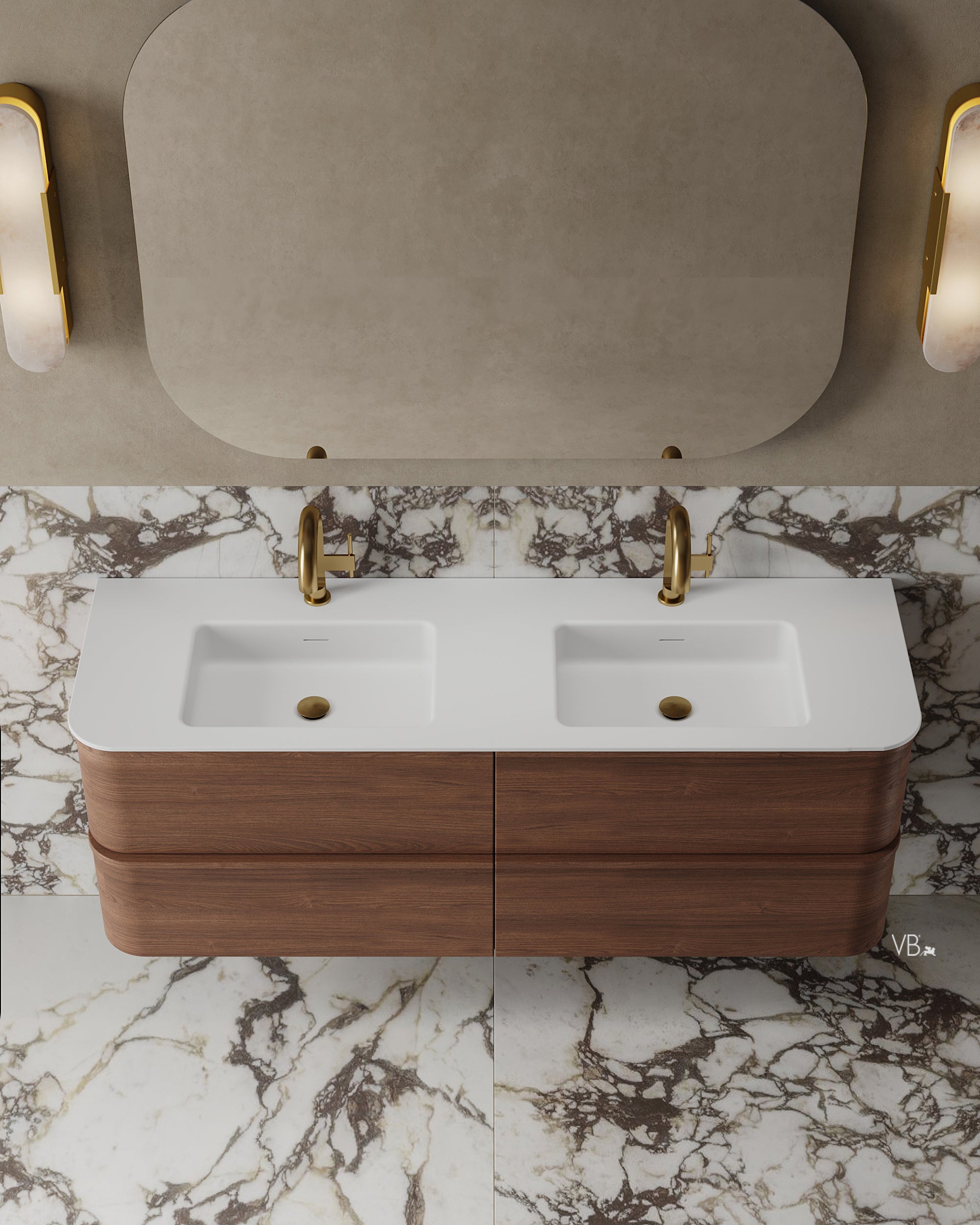 #colour_dark walnut veneer White I-Stone