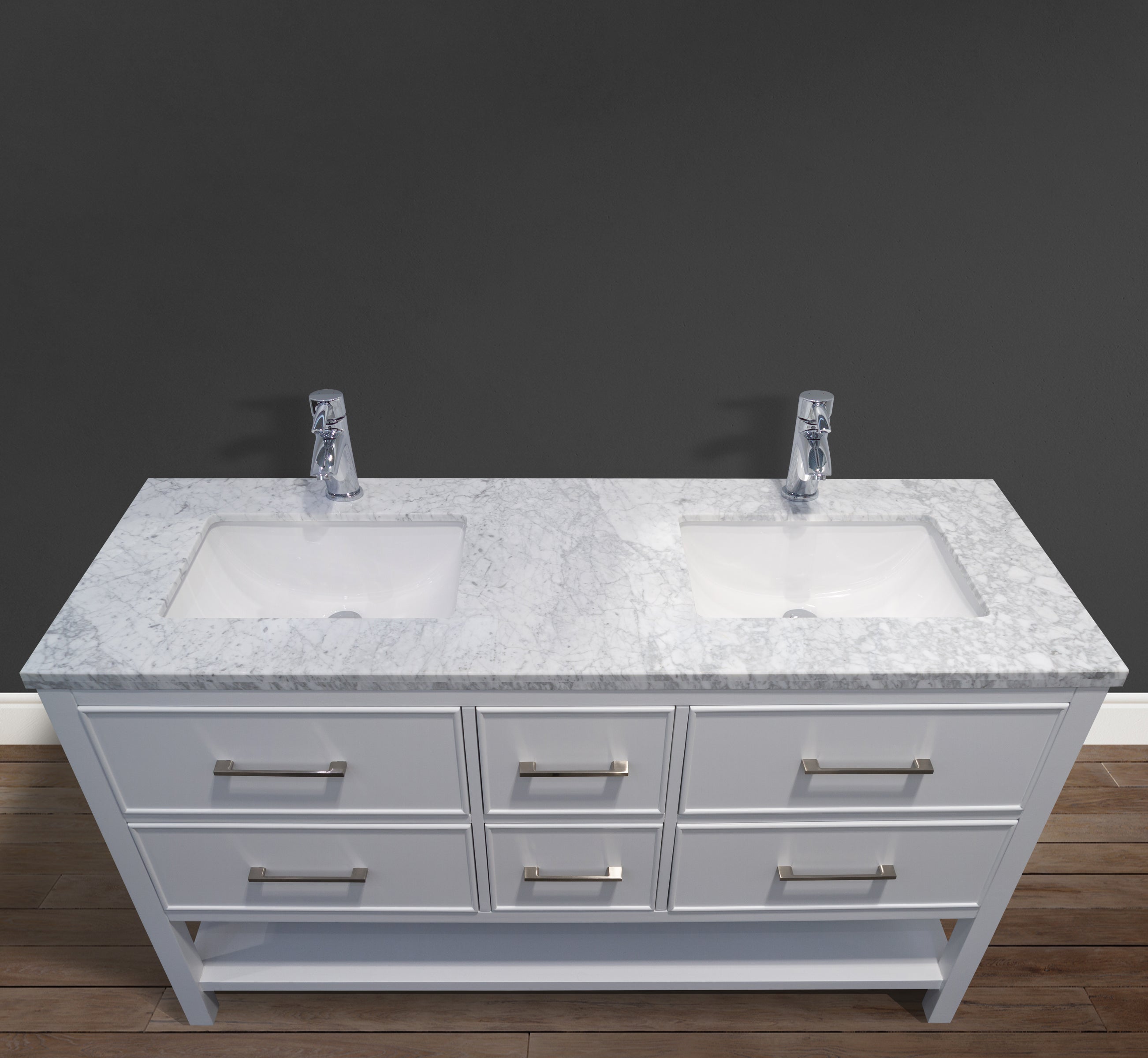 Meuble-lavabo transitionnel ouvert de 60 po sans comptoir