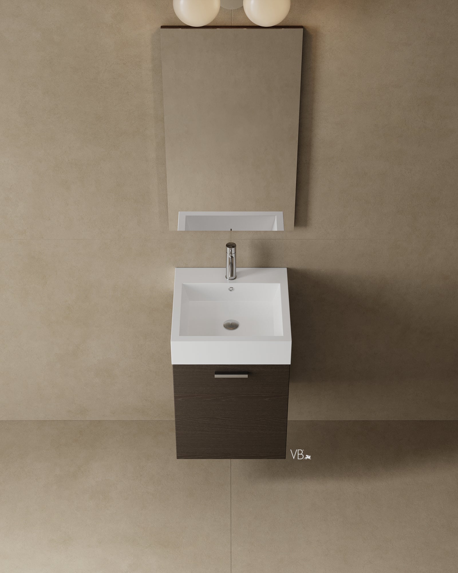 18" Wall-Mounted Modern Melamine Vanity