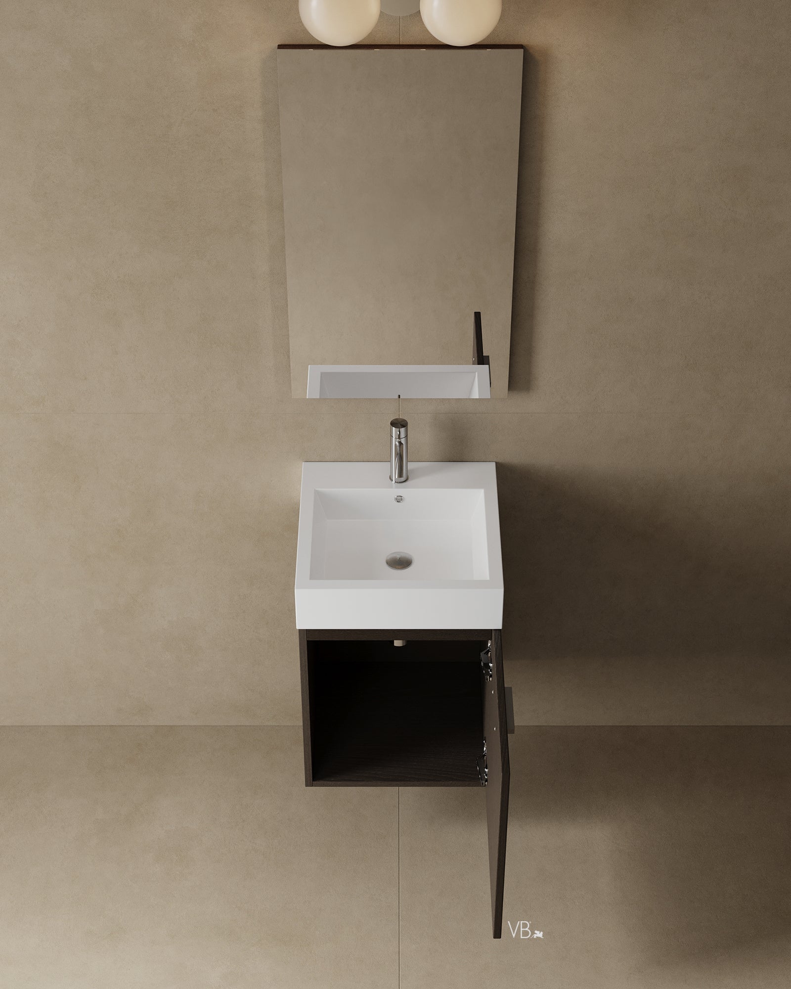 18" Wall-Mounted Modern Melamine Vanity