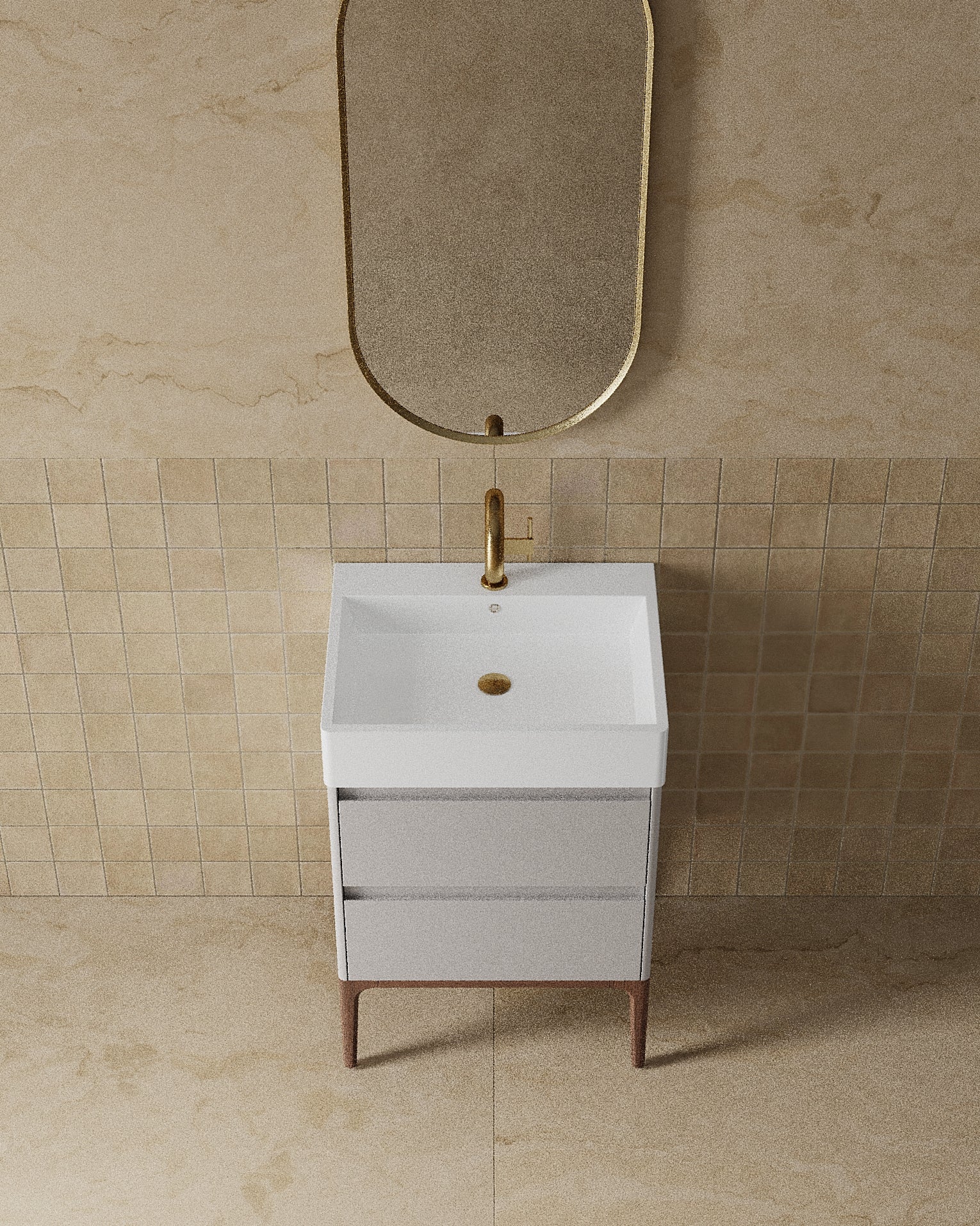 Meuble-lavabo simple de 24 po sans comptoir ni lavabo