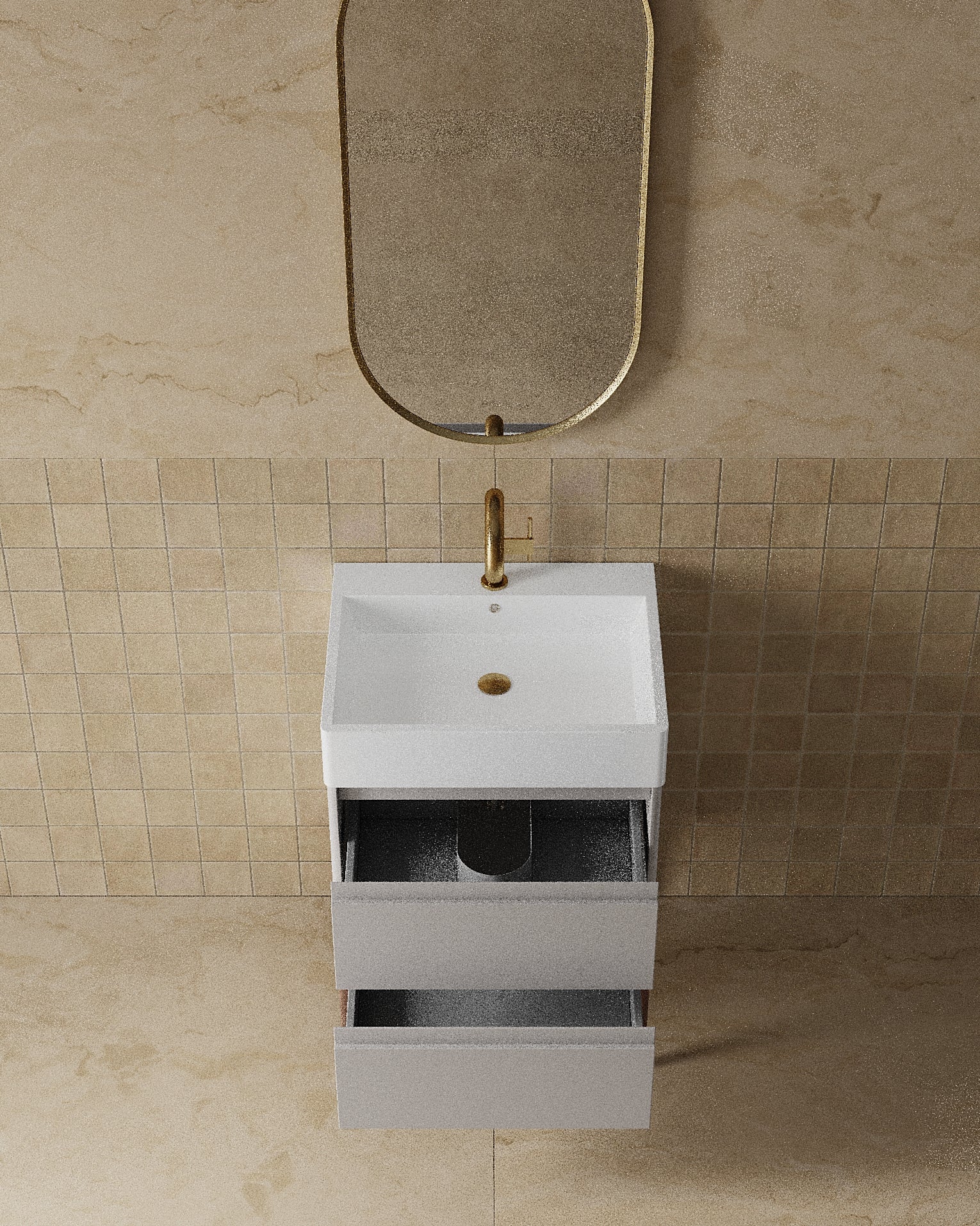 Meuble-lavabo simple de 24 po sans comptoir ni lavabo