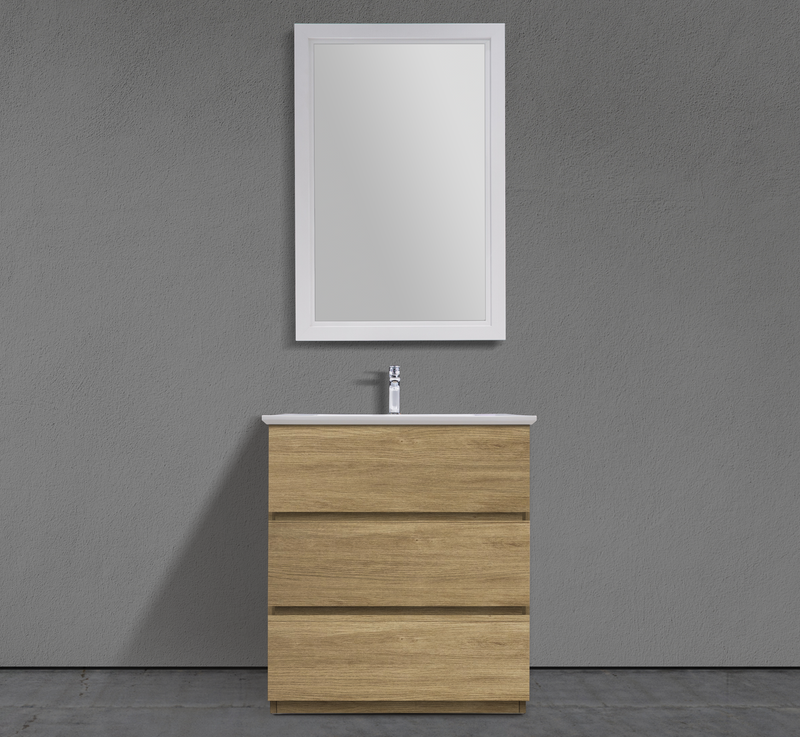 MC 750D - 31" 3 Drawer Modern Bathroom Vanity with Textured Countertop and Smooth Sink