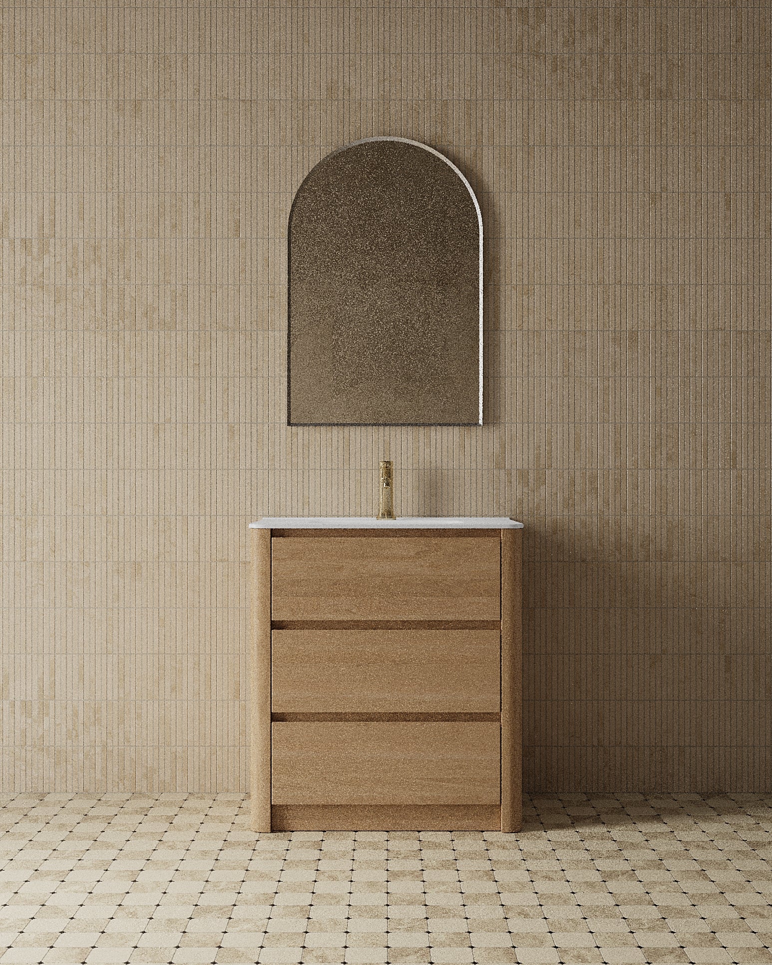 Meuble-lavabo moderne autoportant de 31 po avec comptoir texturé