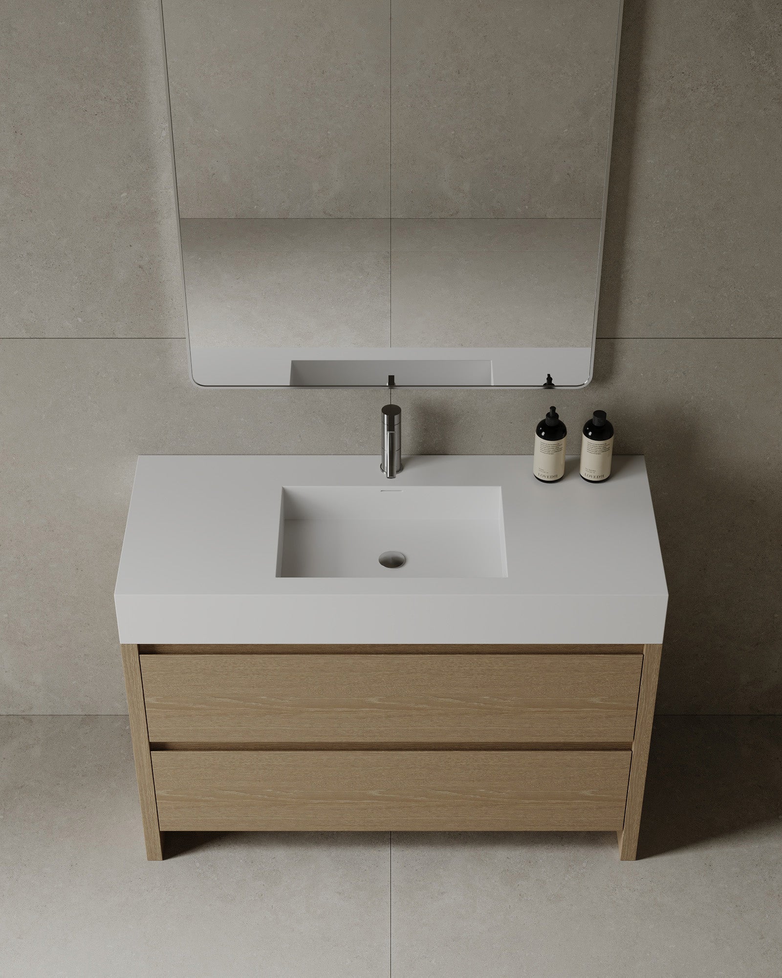 47" Freestanding Melamine Vanity With Solid Surface Basin