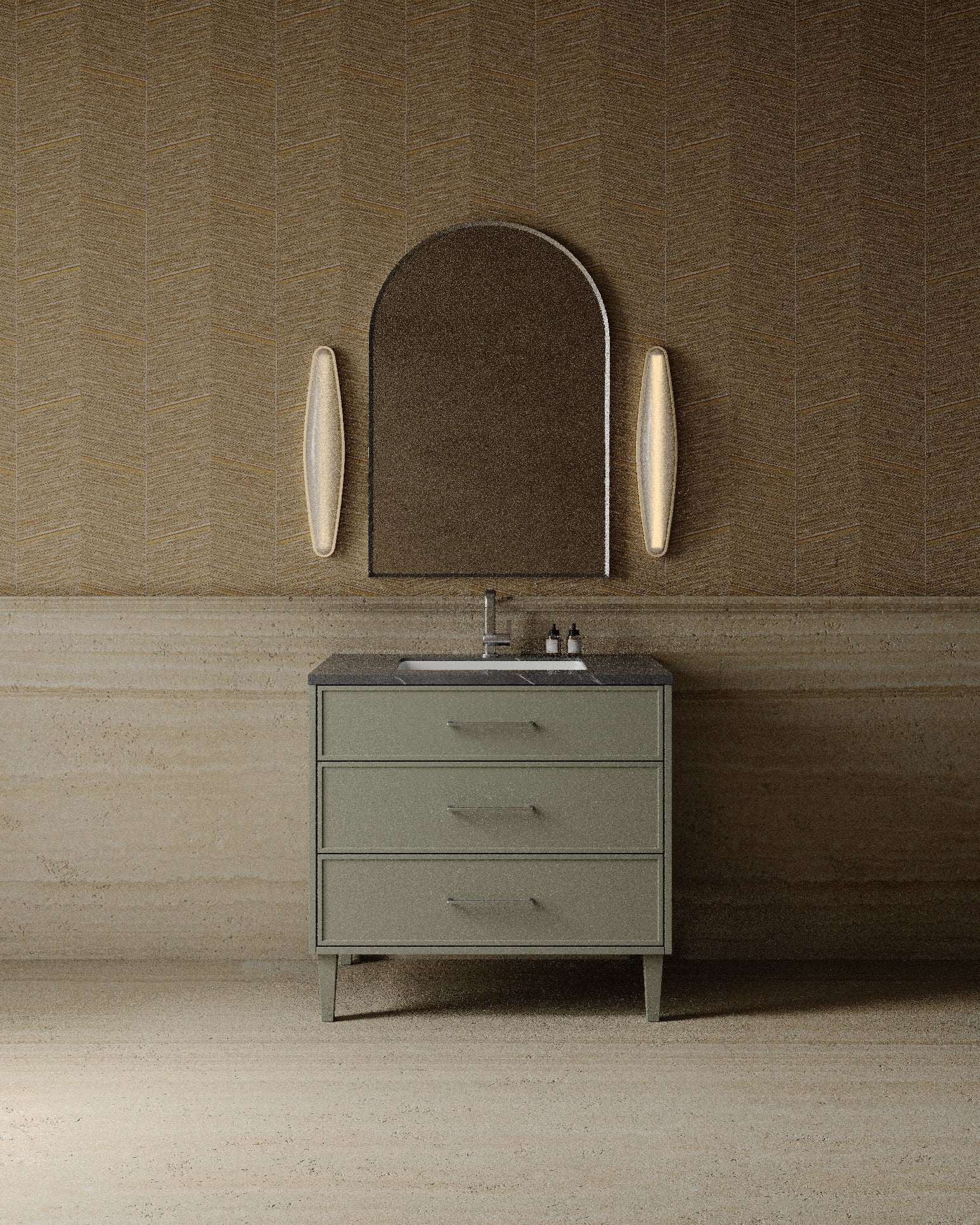 36" Freestanding Shaker Vanity with Porcelain Countertop