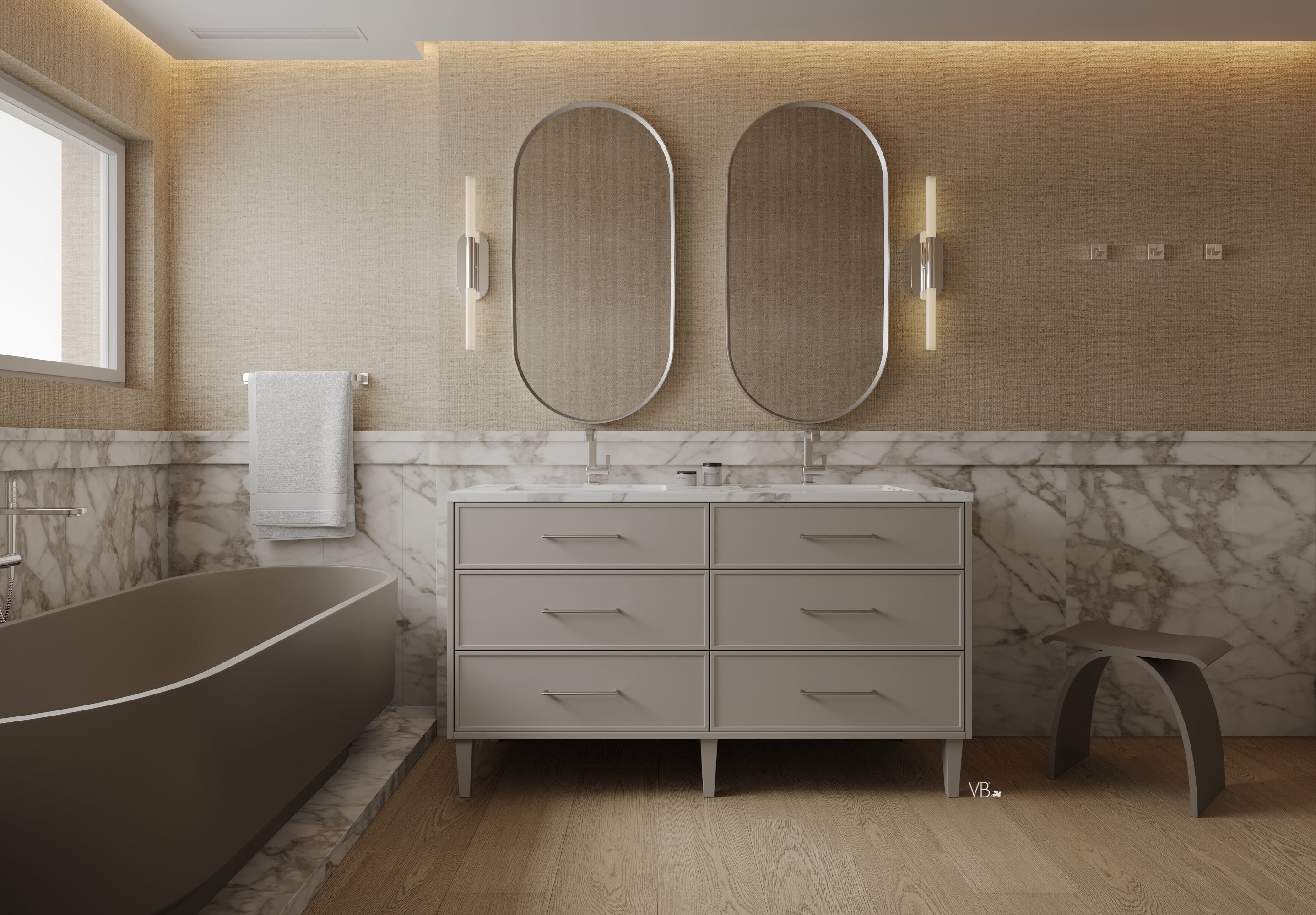 60" Freestanding Shaker Vanity with Porcelain Countertop