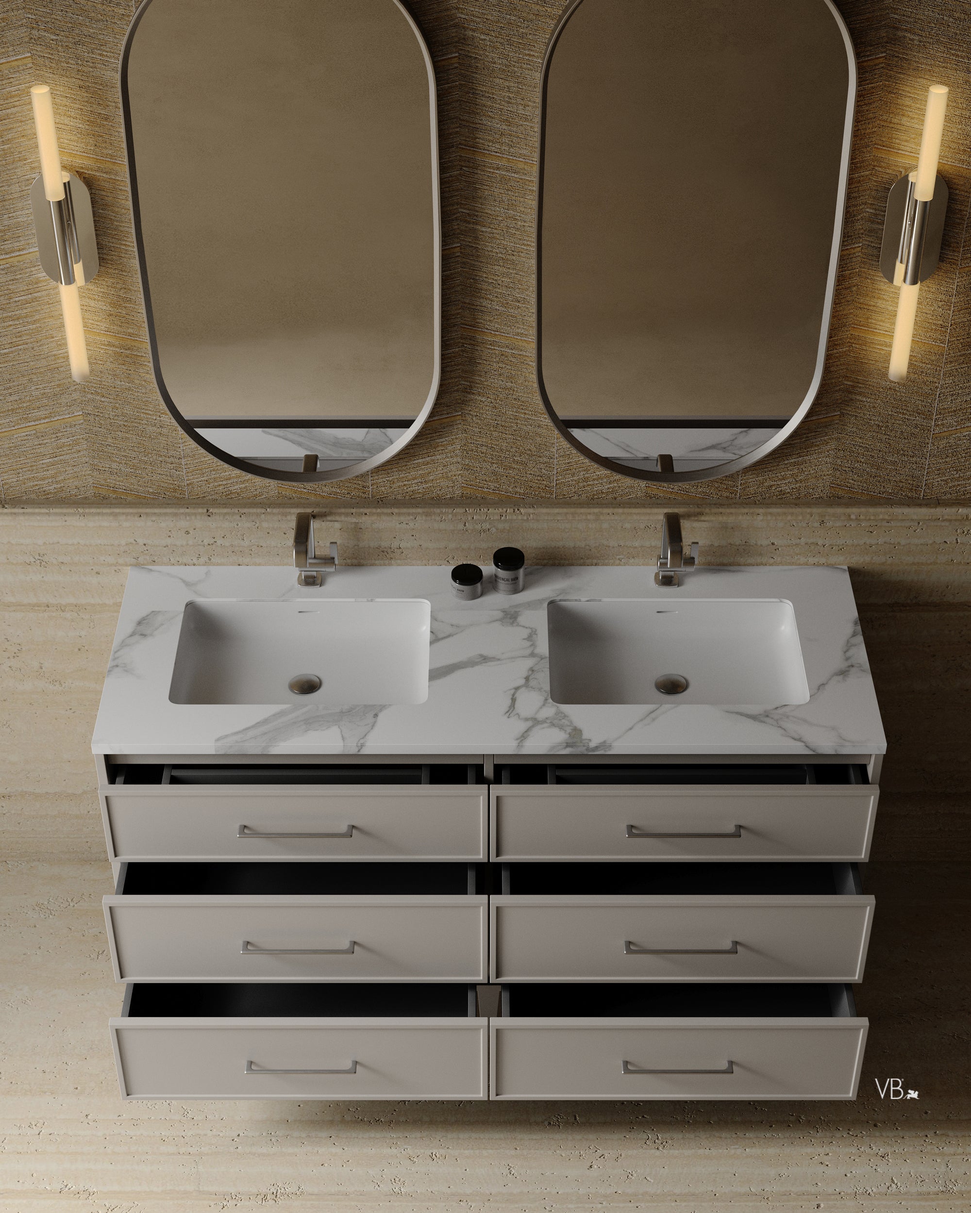 60" Freestanding Shaker Vanity with Porcelain Countertop