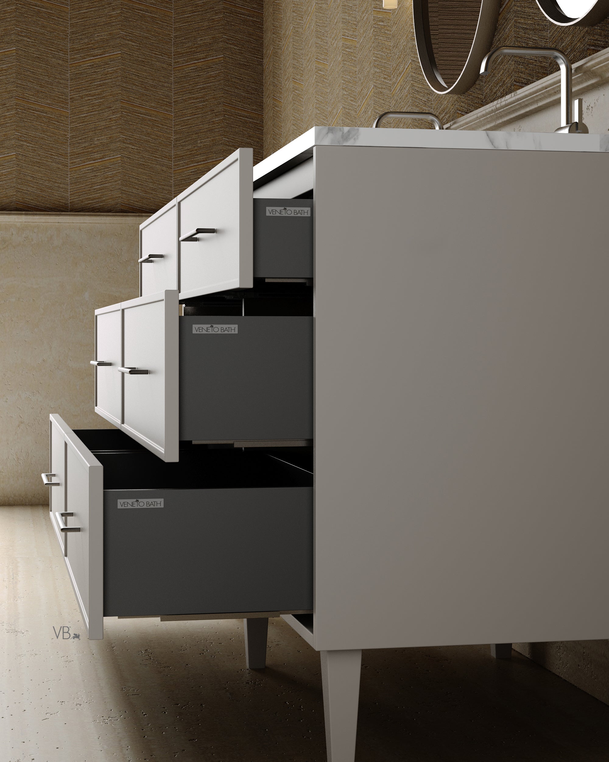 60" Freestanding Shaker Vanity with Porcelain Countertop