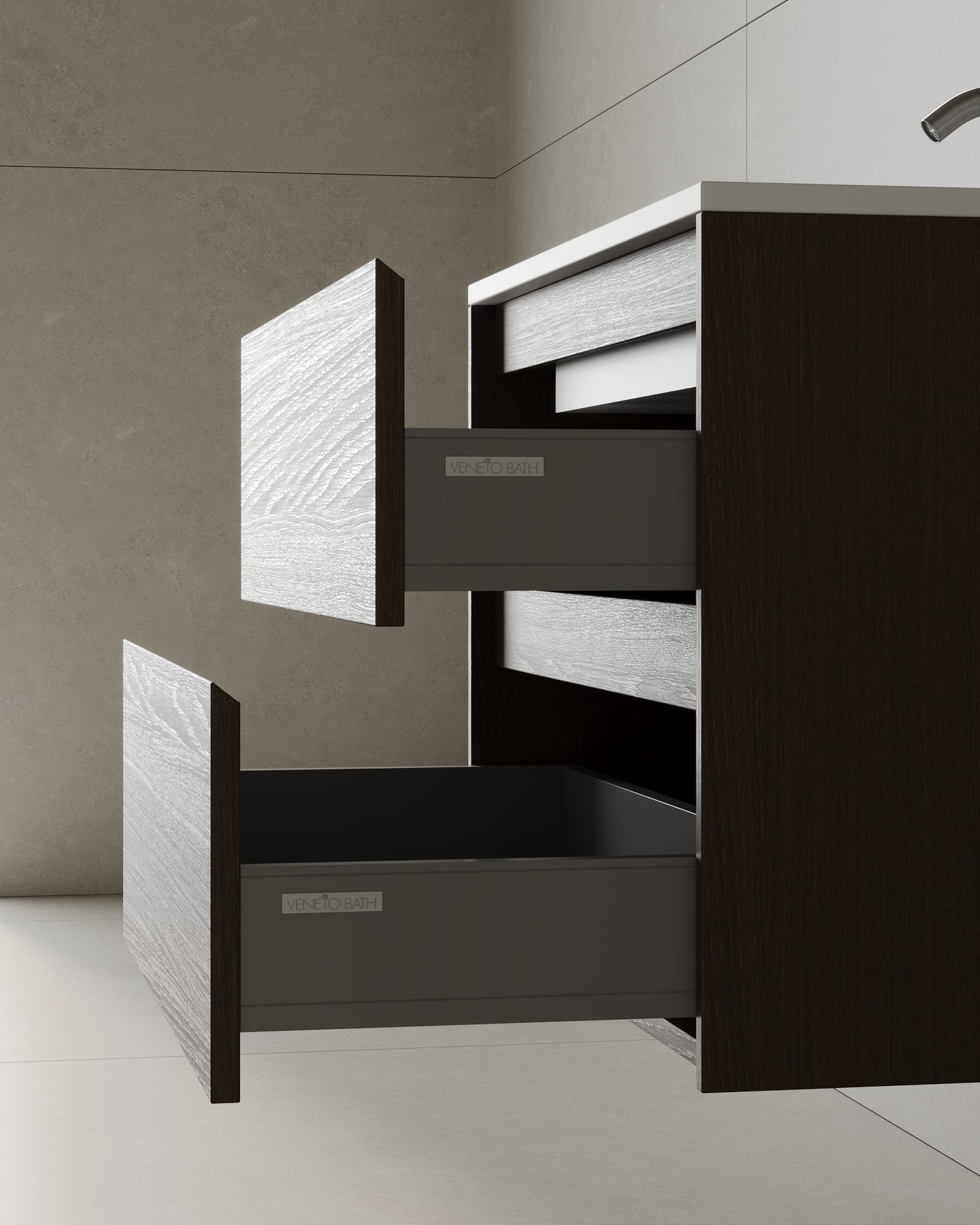 30" Wall Mounted Melamine Vanity With Acrylic Countertop