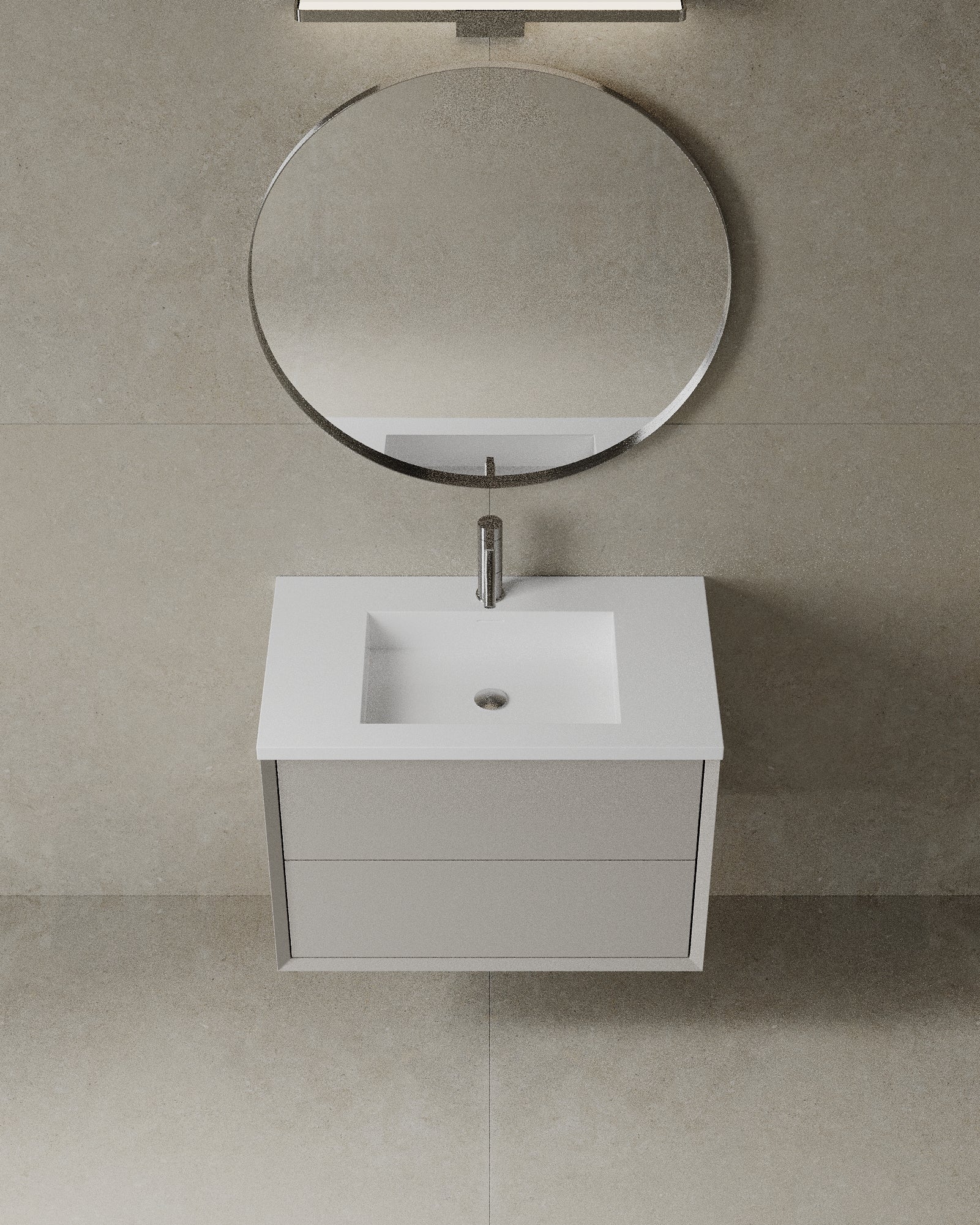 31" Wall-Mounted MDF Vanity With Solid Surface Countertop