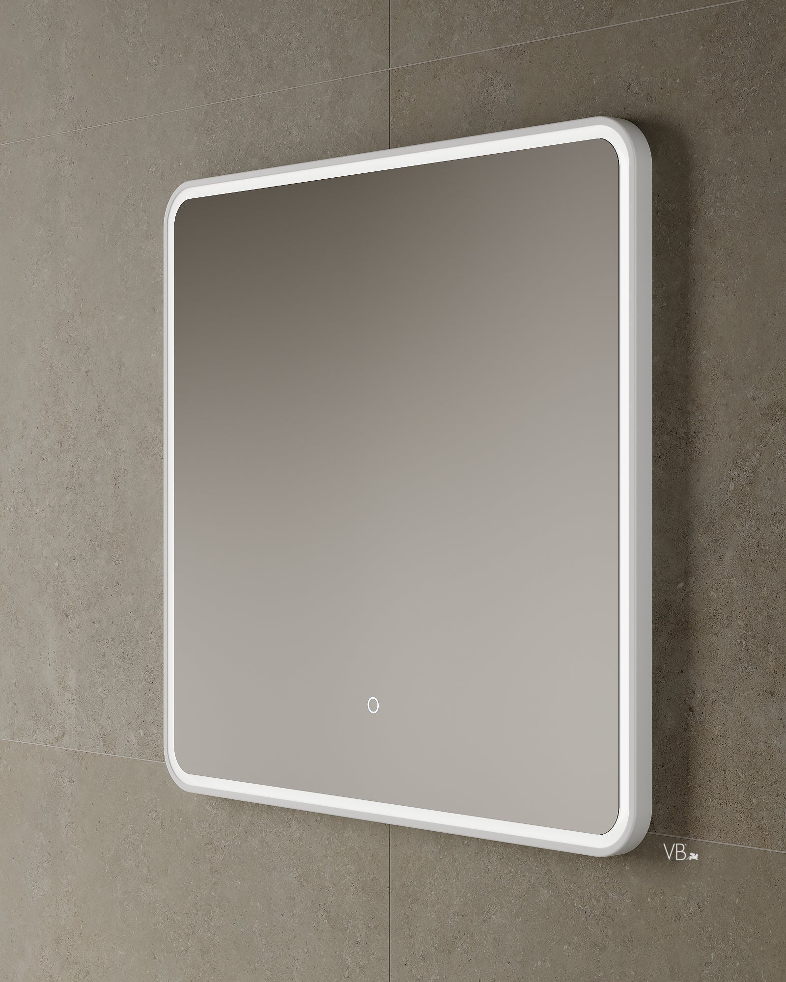 39" LED Framed Istone Rounded Edge Mirror