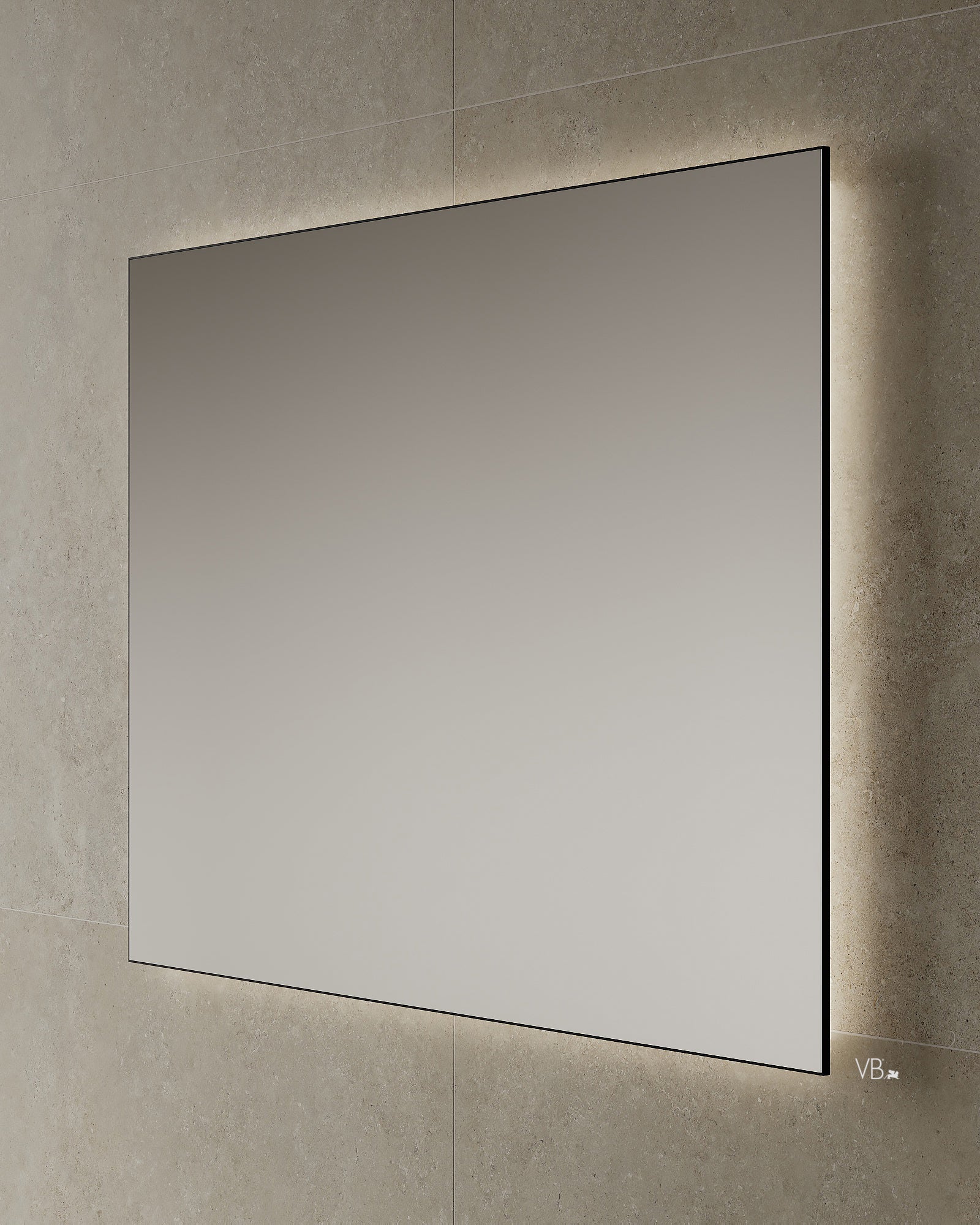 Miroir LED à cadre noir de 47 pouces