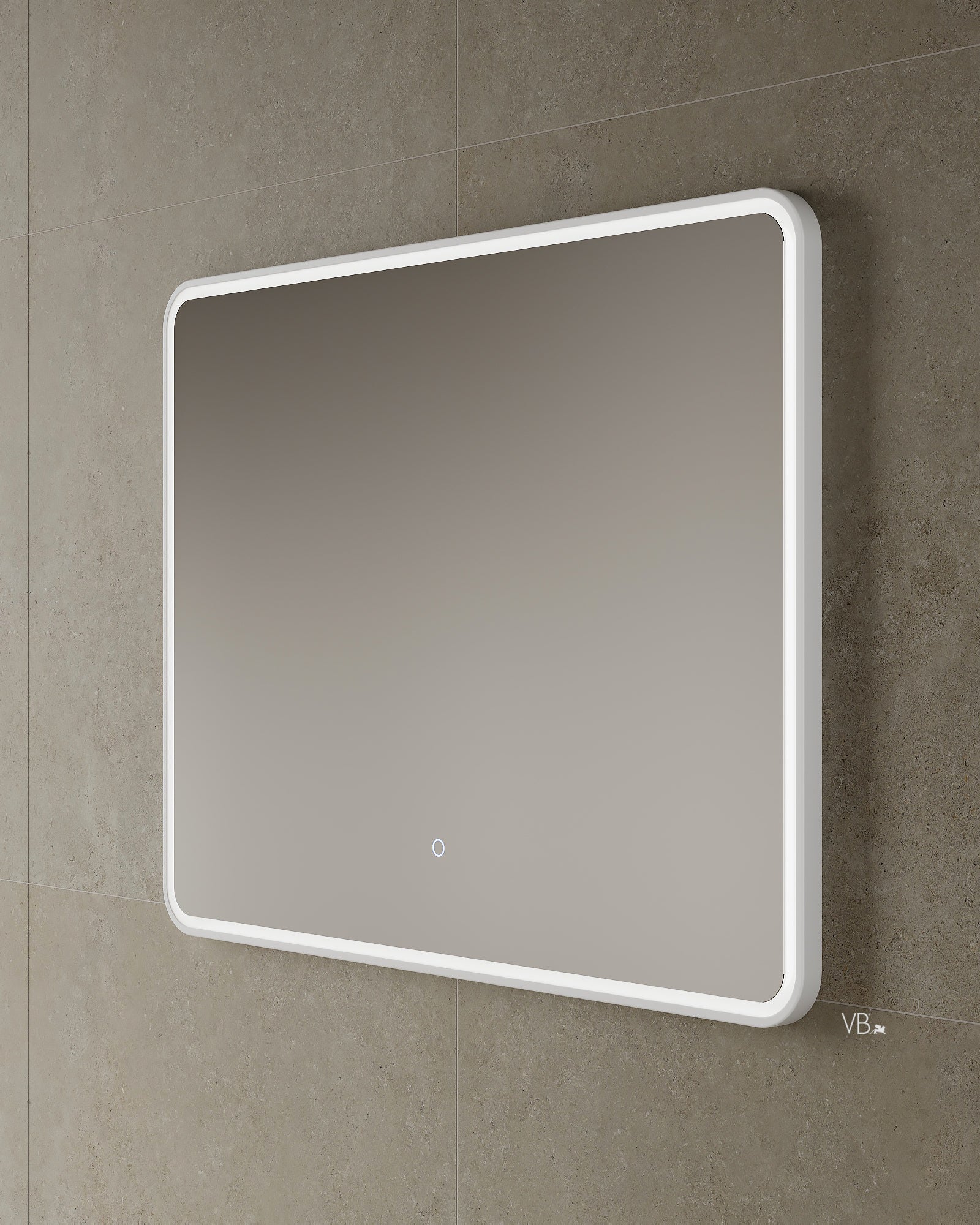 Miroir à bords arrondis Istone avec cadre à DEL de 47 po