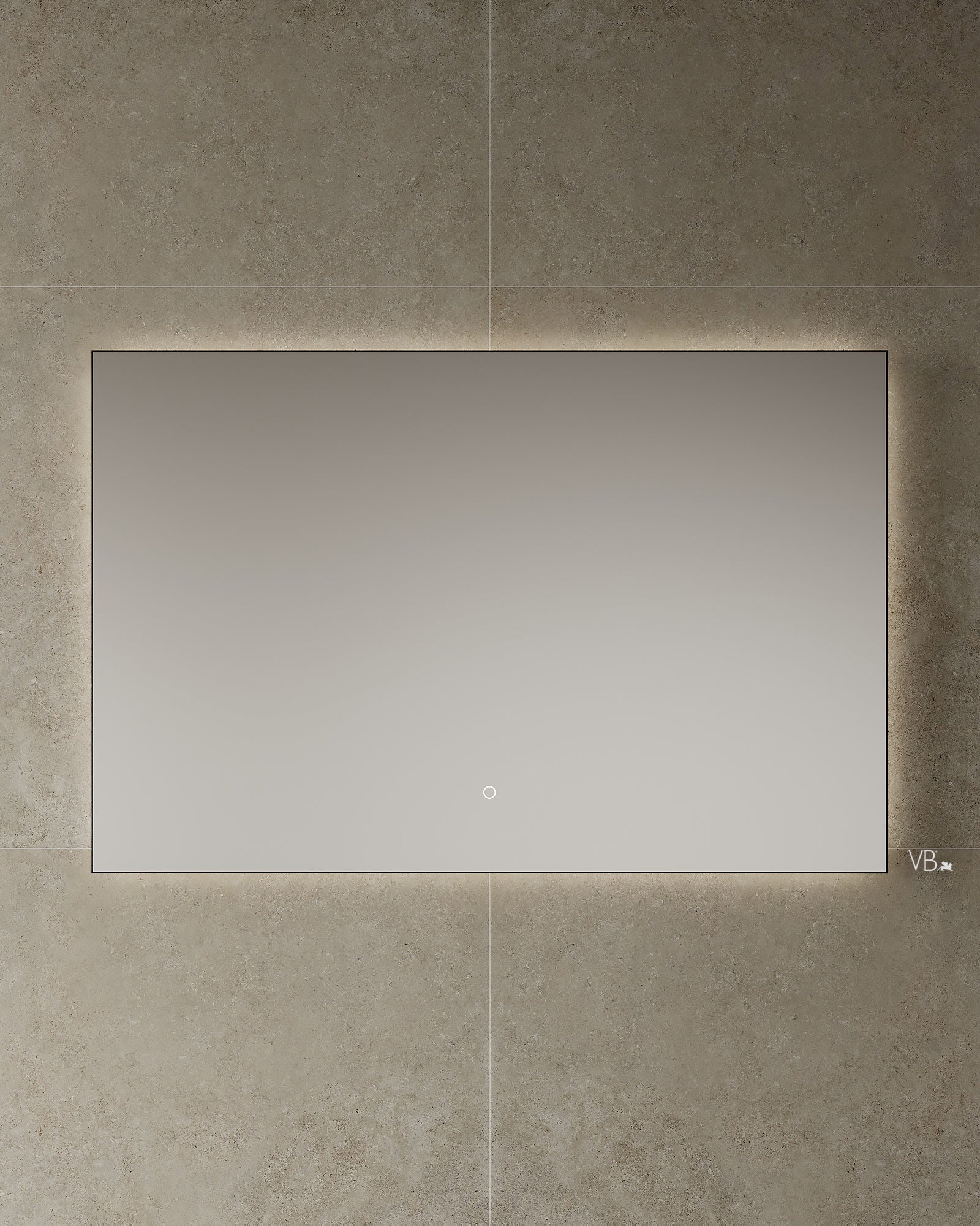 Miroir de salle de bain à LED avec cadre noir de 55 po