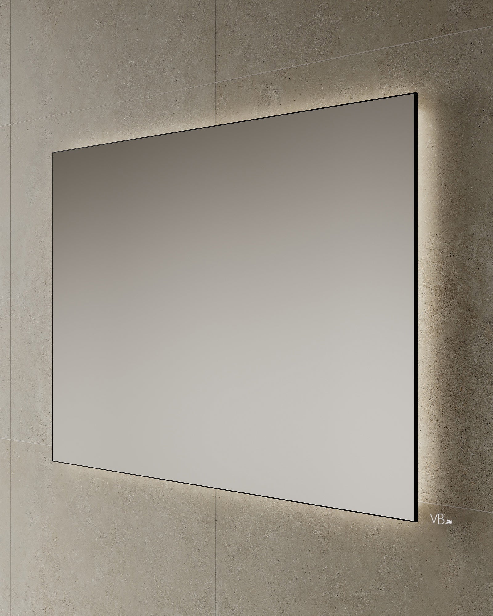 55" Black Framed LED Mirror