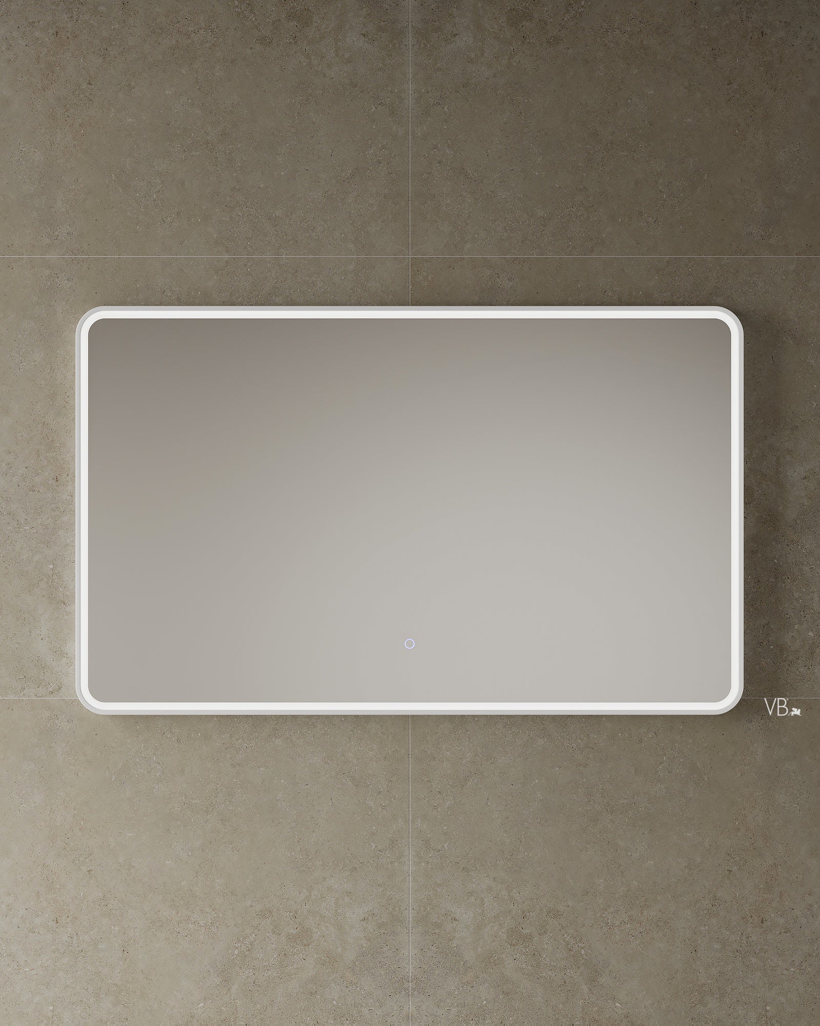 59" LED Framed Istone Rounded Edge Mirror
