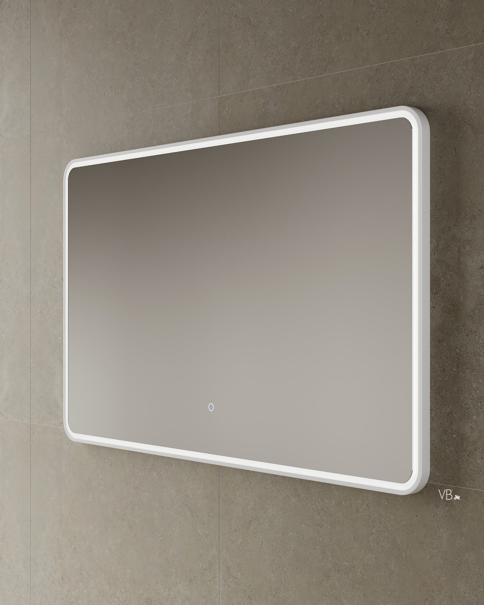 59" LED Framed Istone Rounded Edge Mirror