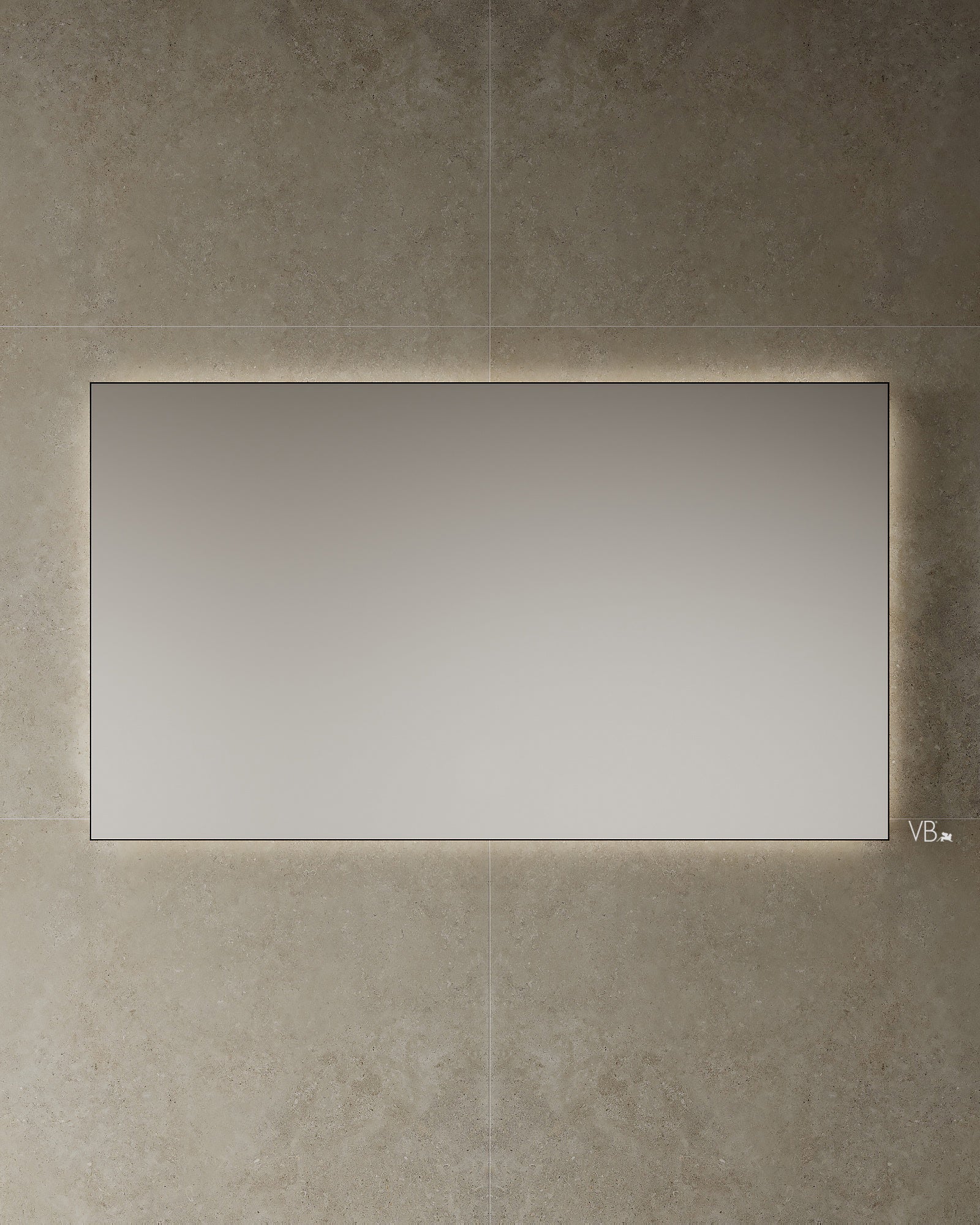 Miroir LED à cadre noir de 63 pouces