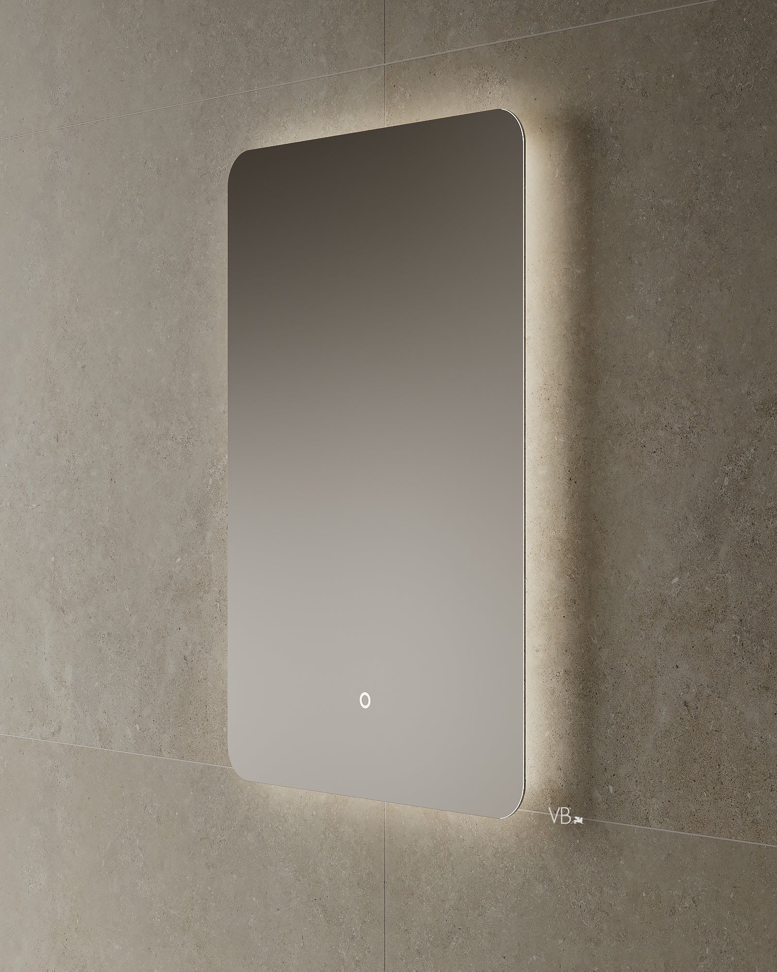 Miroir à bords arrondis Istone avec cadre à DEL de 24 po
