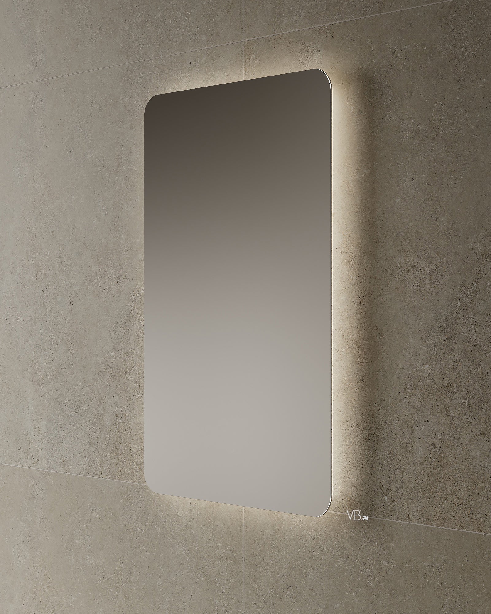 Miroir à bords arrondis Istone avec cadre à DEL de 24 po