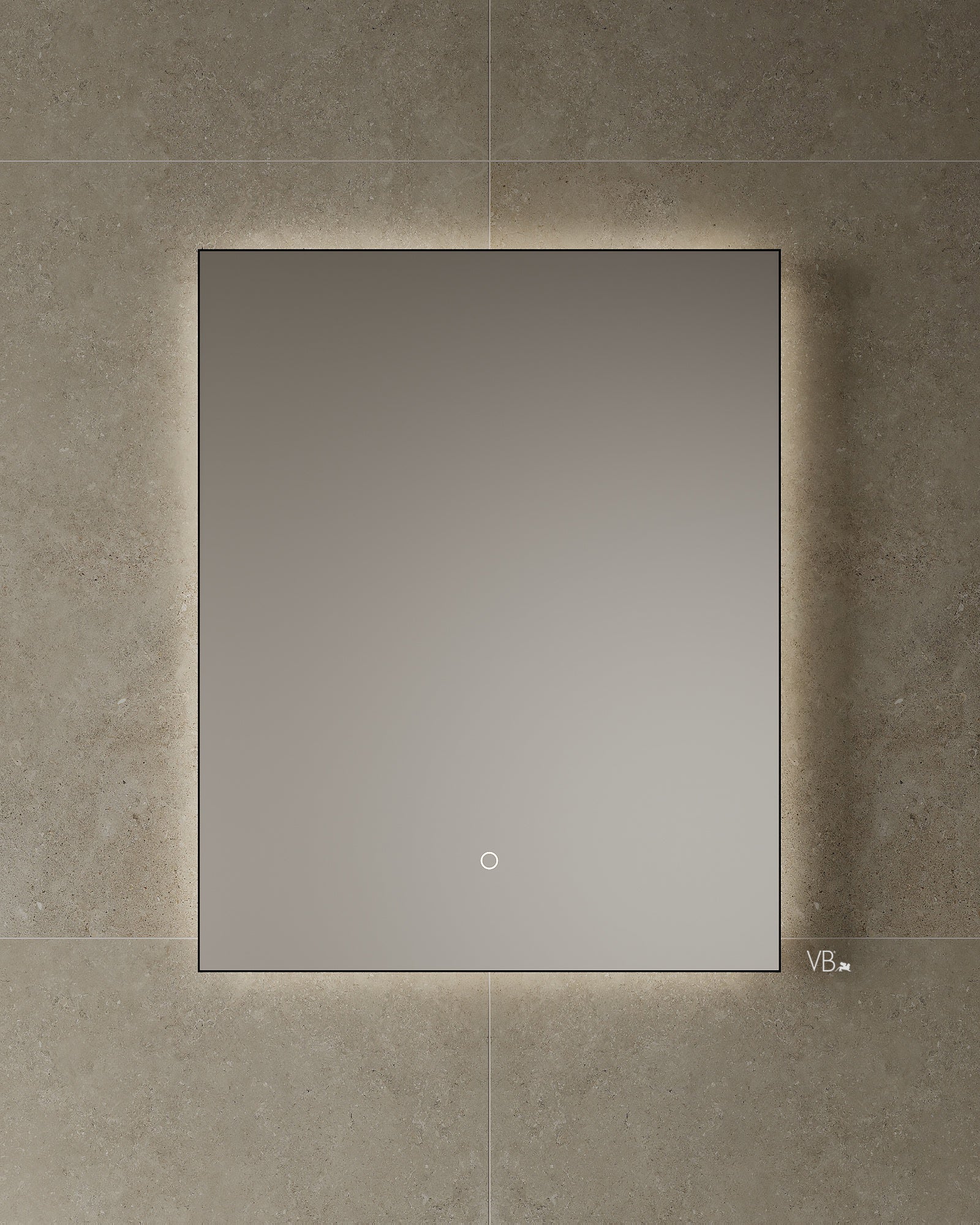 Miroir de salle de bain à LED avec cadre noir de 29 po