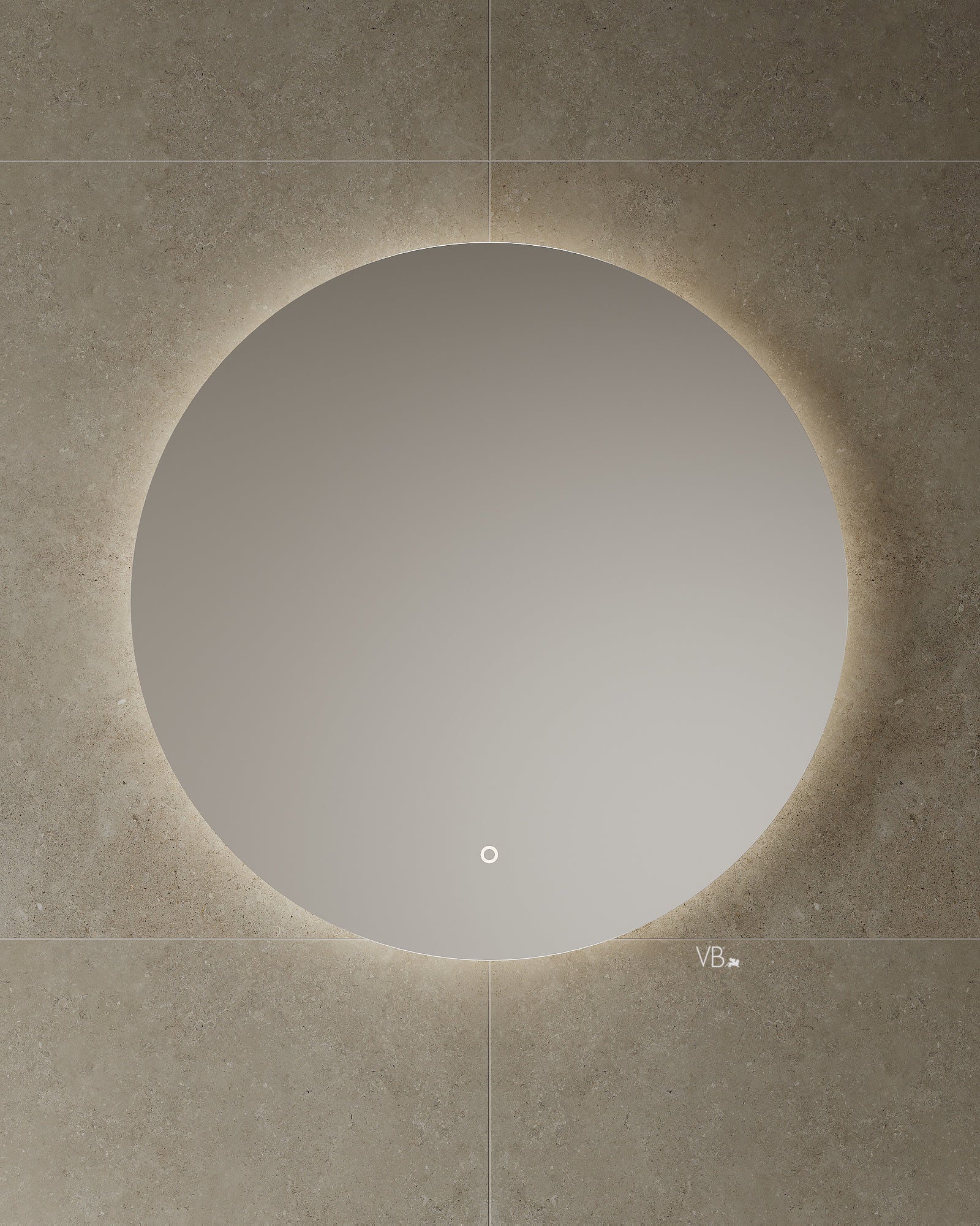 Miroir rond à LED sans cadre de 36 po
