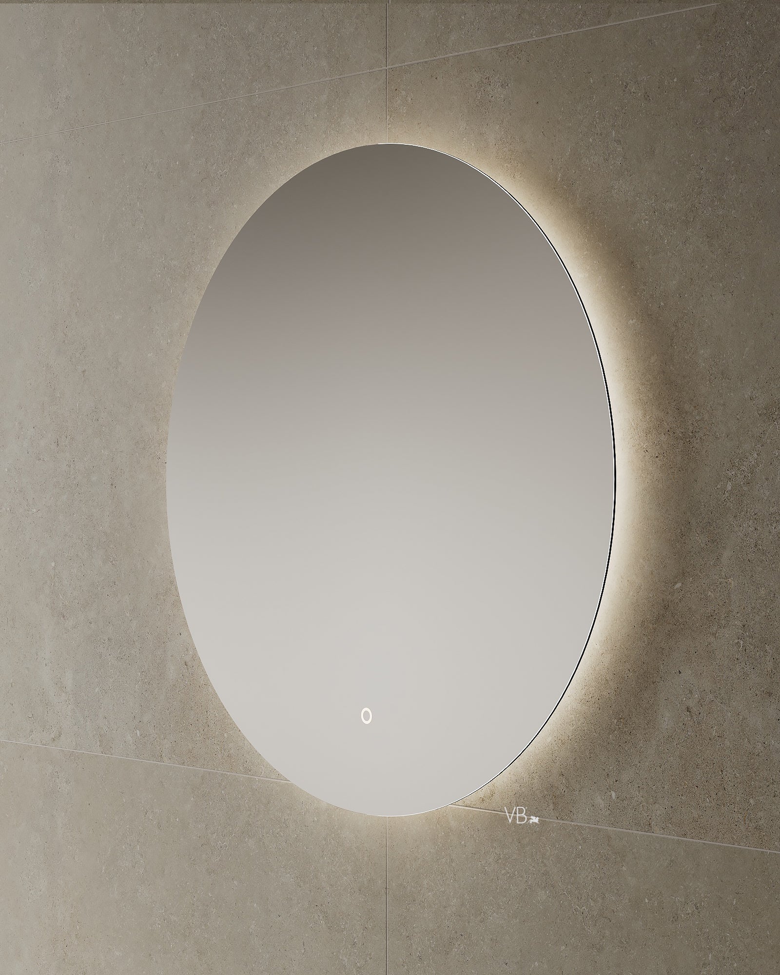 Miroir rond à LED sans cadre de 36 po