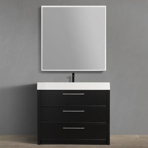 Meuble-lavabo autoportant en MDF de 39 po avec comptoir en acrylique