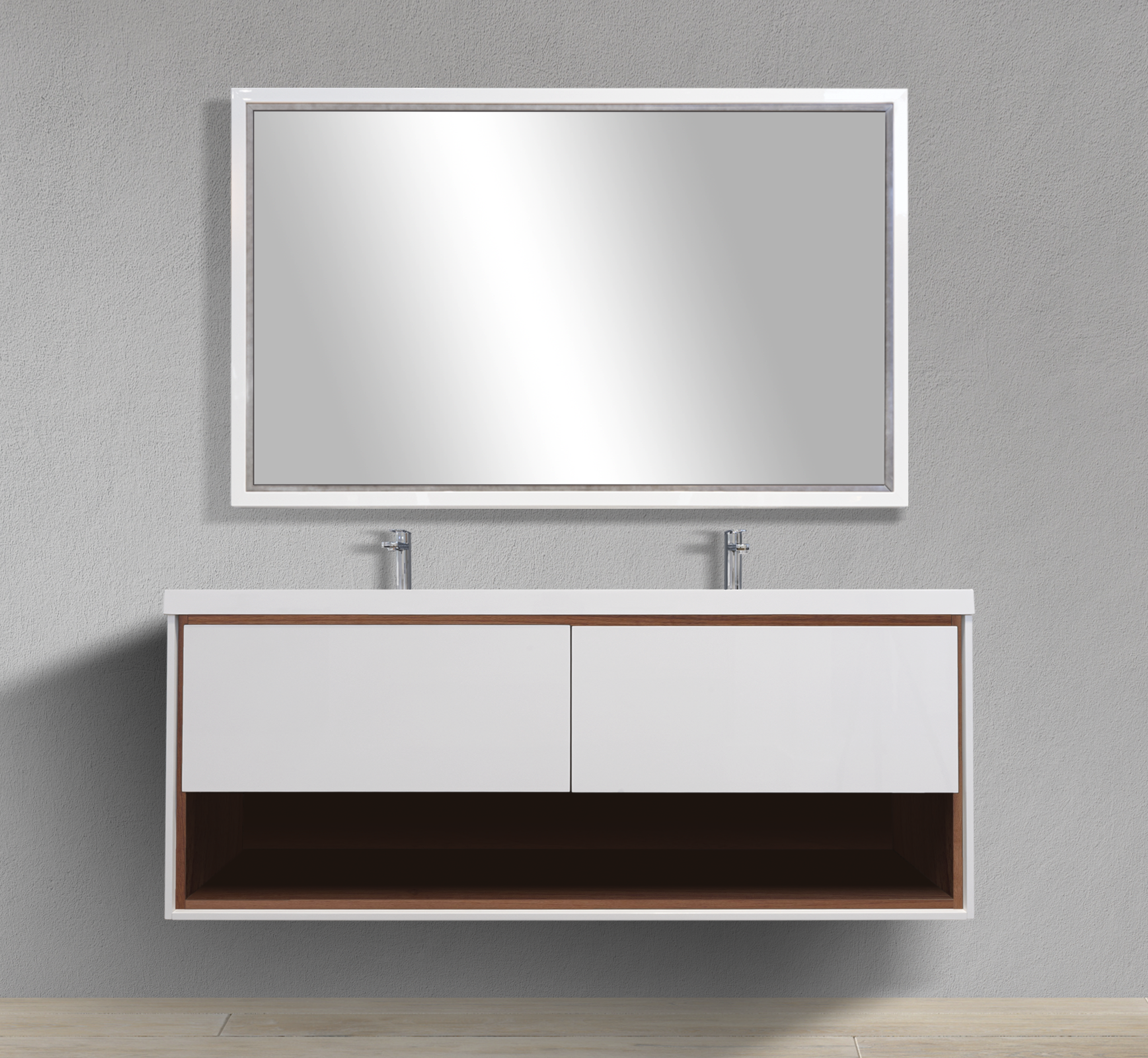 MC 1600H front view white lacquer with walnut #color_white_lacquer_and_walnut