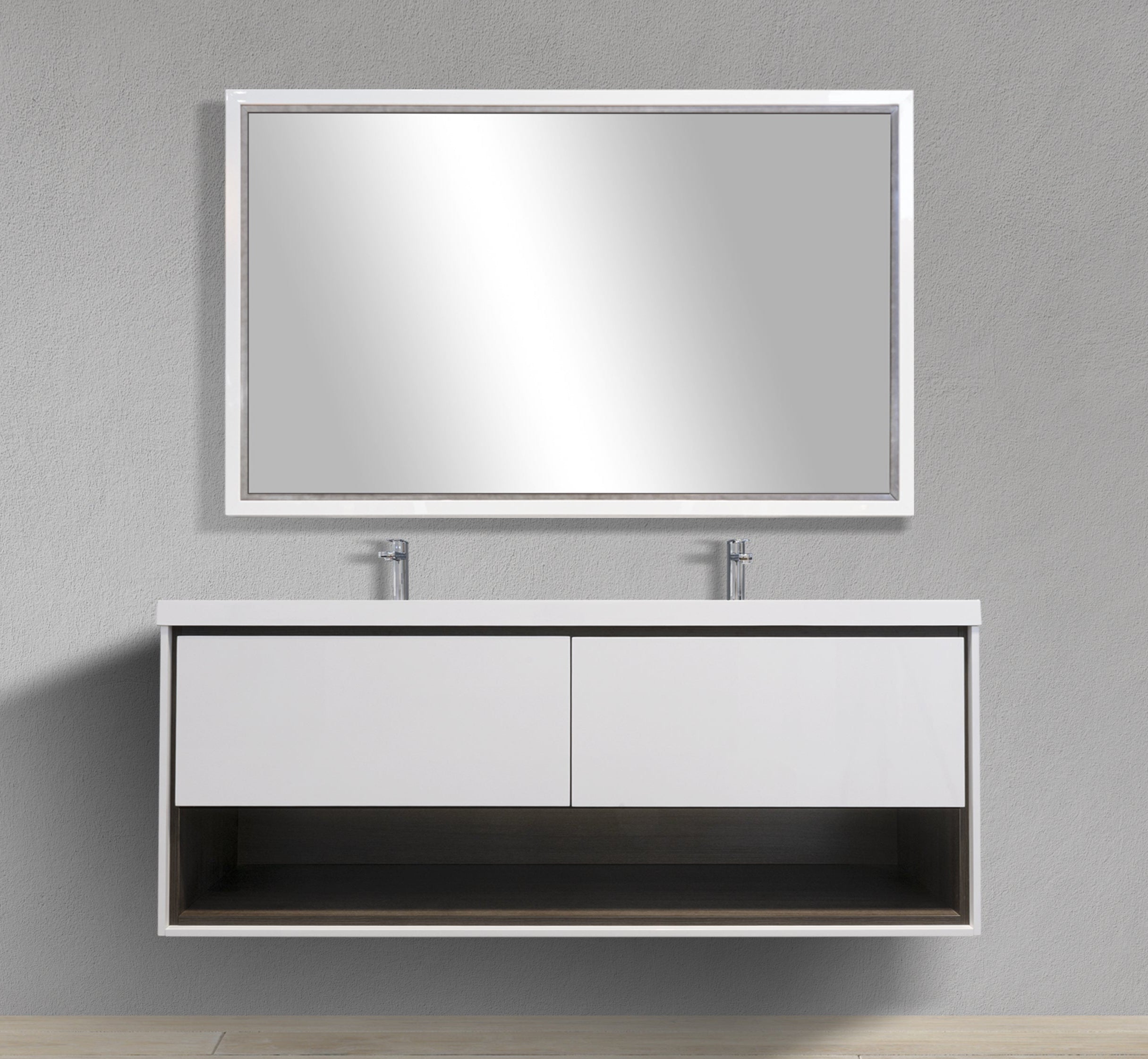 MC 1600H front view white lacquer with grey oak #color_white_lacquer_and_grey_oak