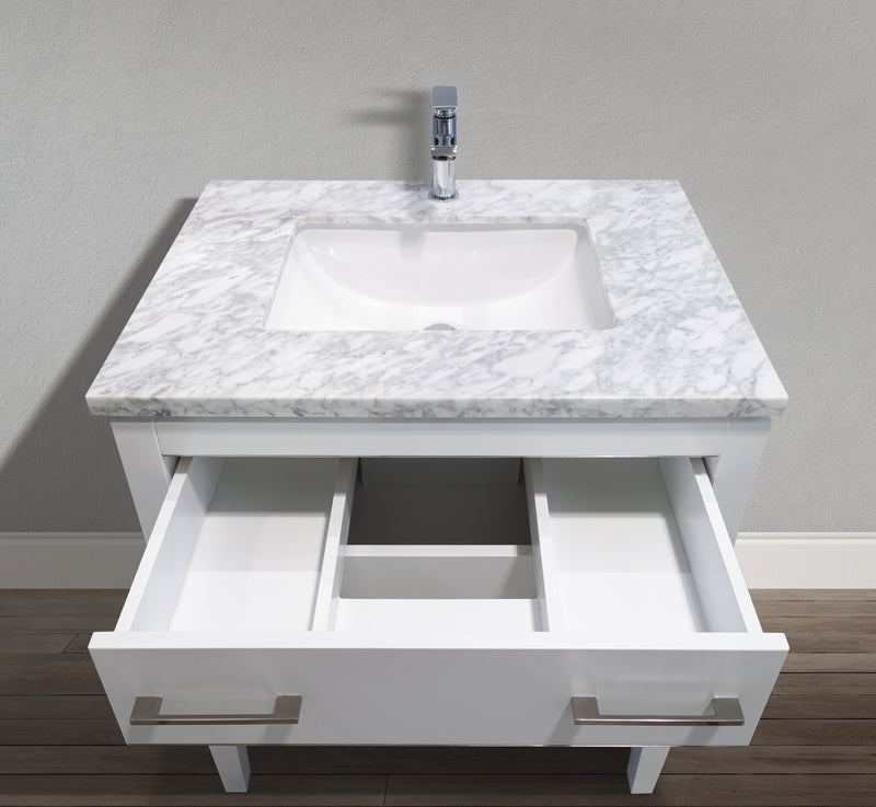 MC 4002-36 top basin view with U shape drawer open