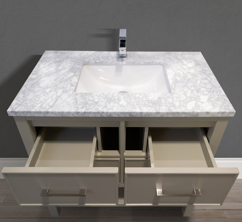 MC 418-36 top basin view with top drawers open "