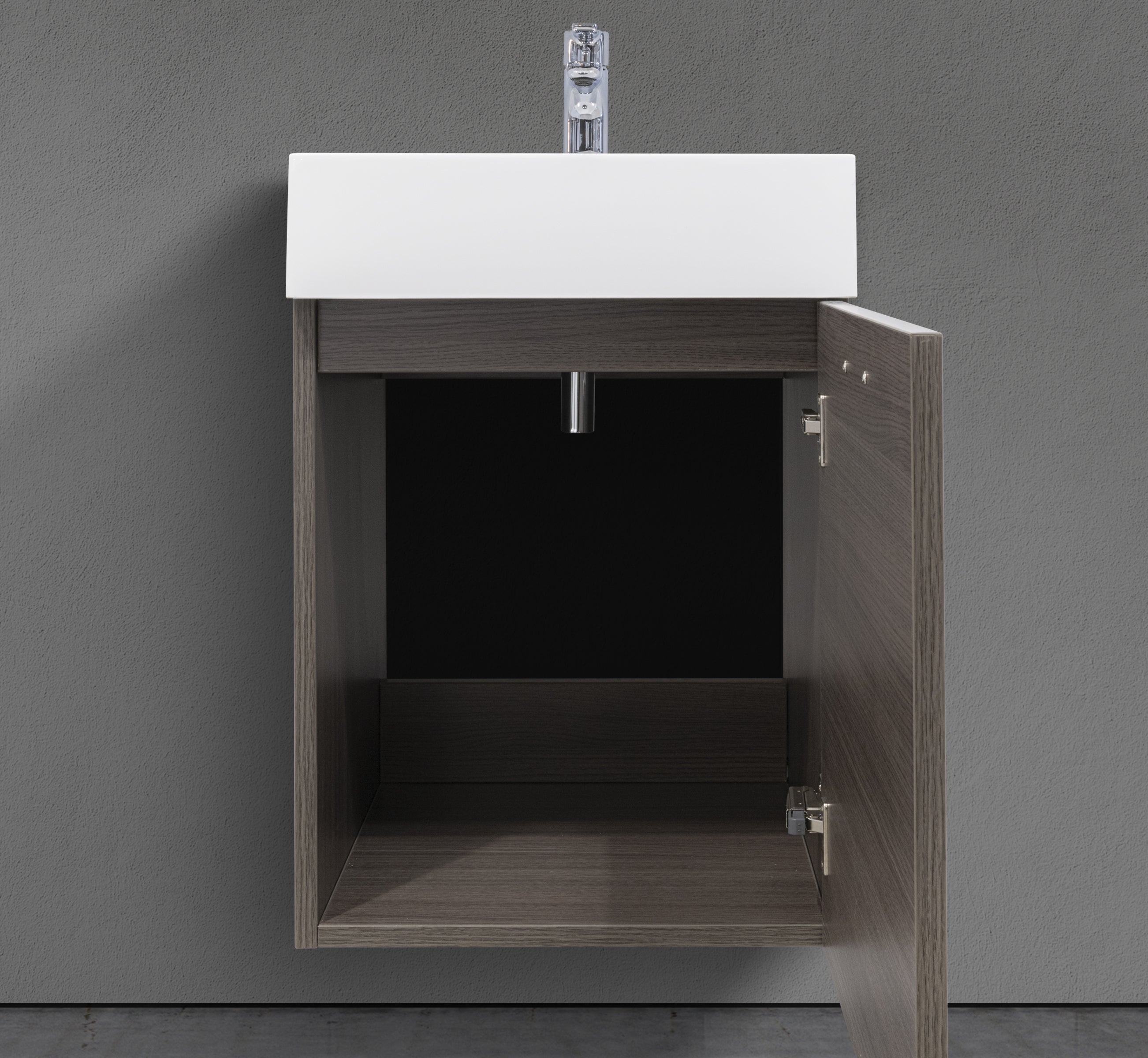 MC 450A Plumbing View cabinets open