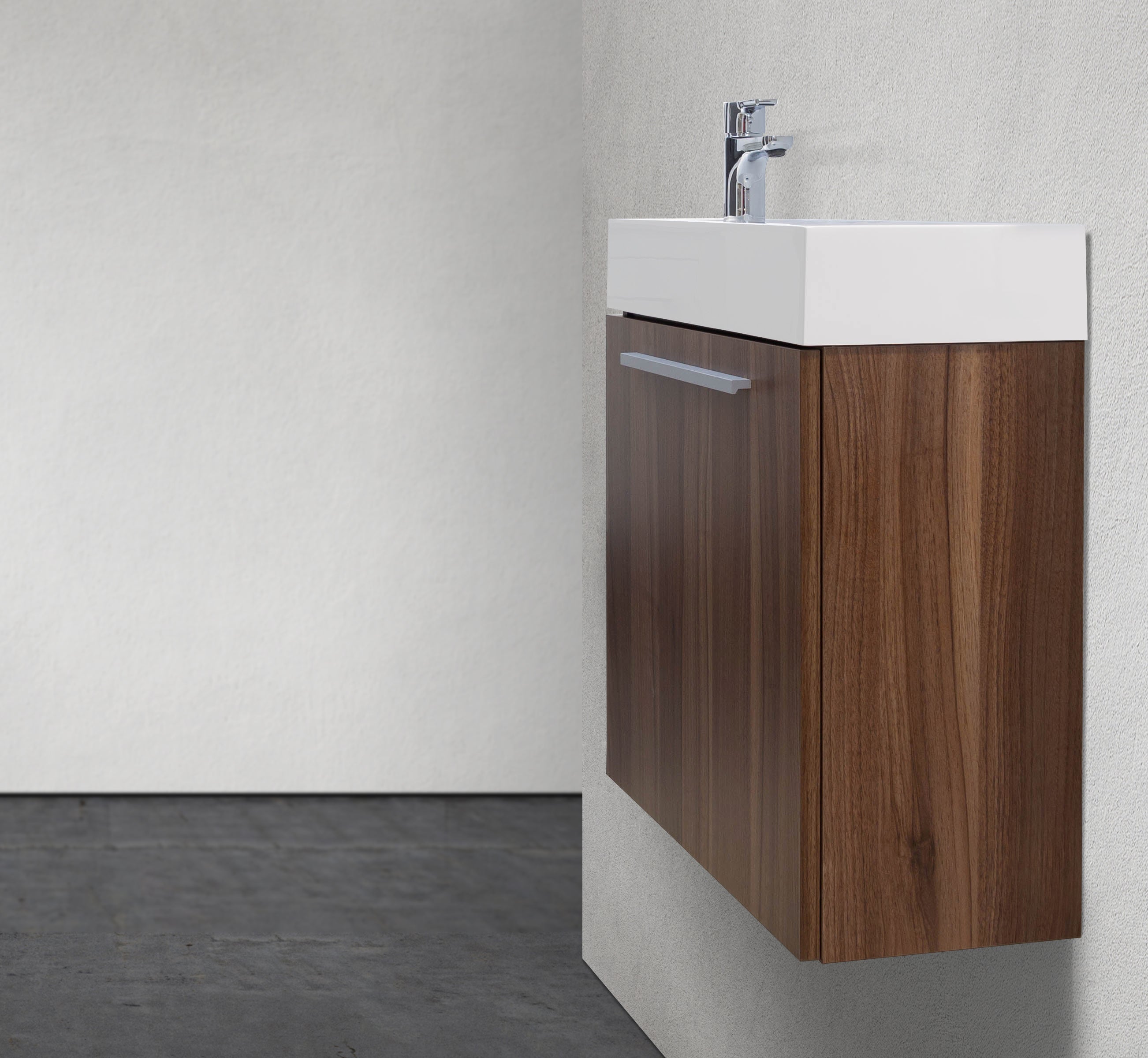 24" Wall-Mounted Melamine Vanity With Acrylic Countertop