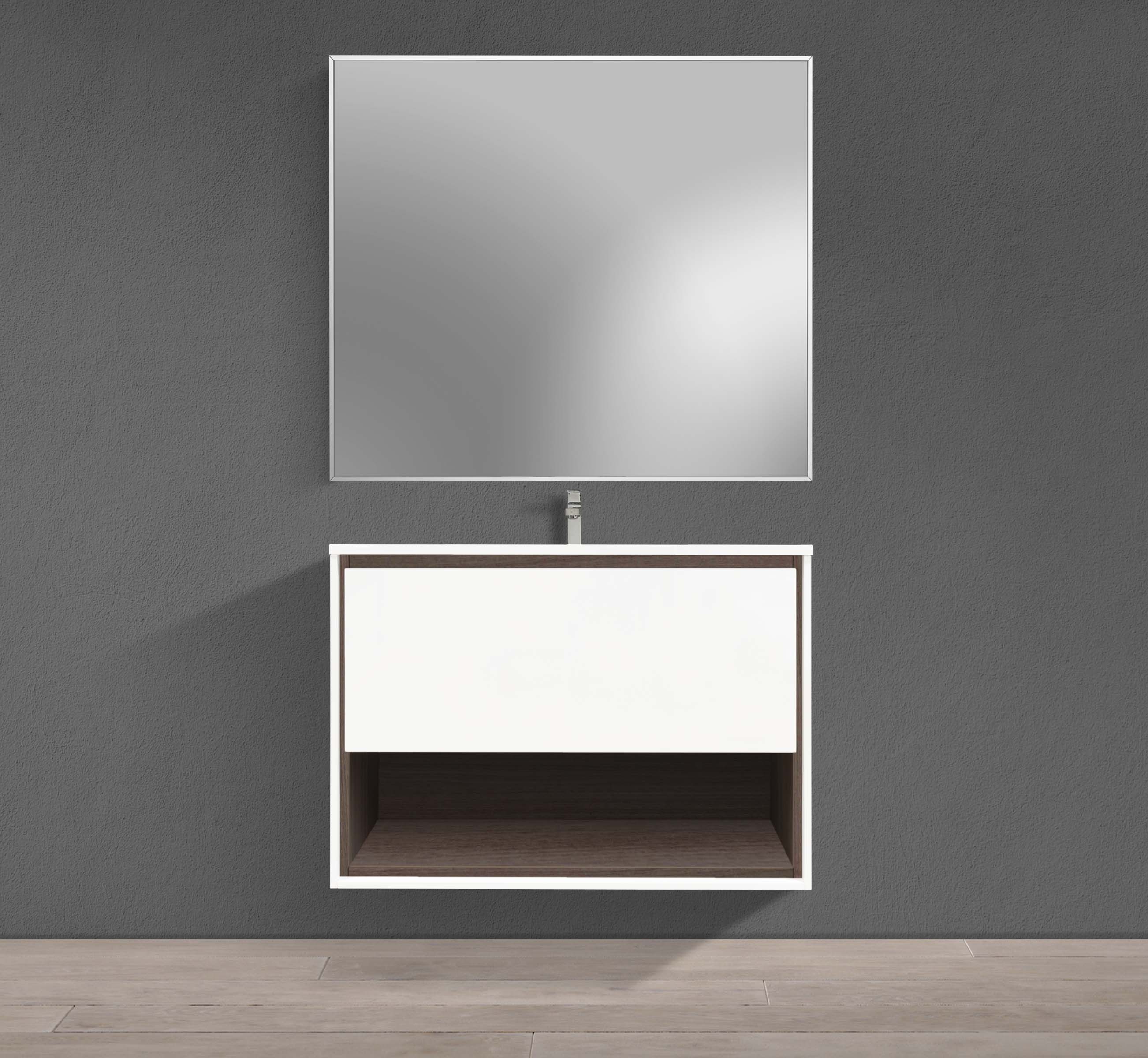 MC 900H vanity front view grey oak finish #color_white_lacquer_grey_oak