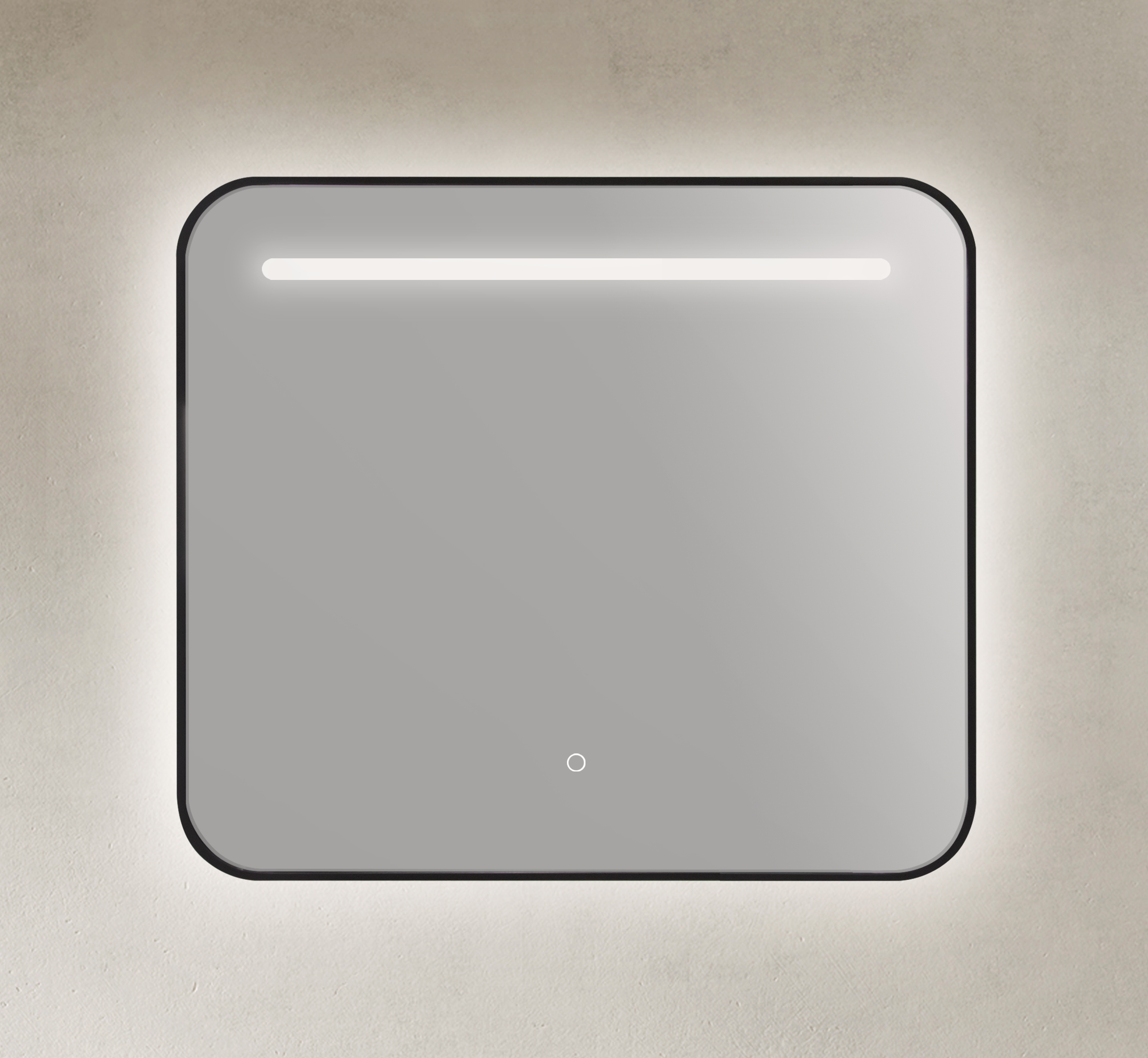 Miroir de salle de bain à LED avec cadre noir de 36 po