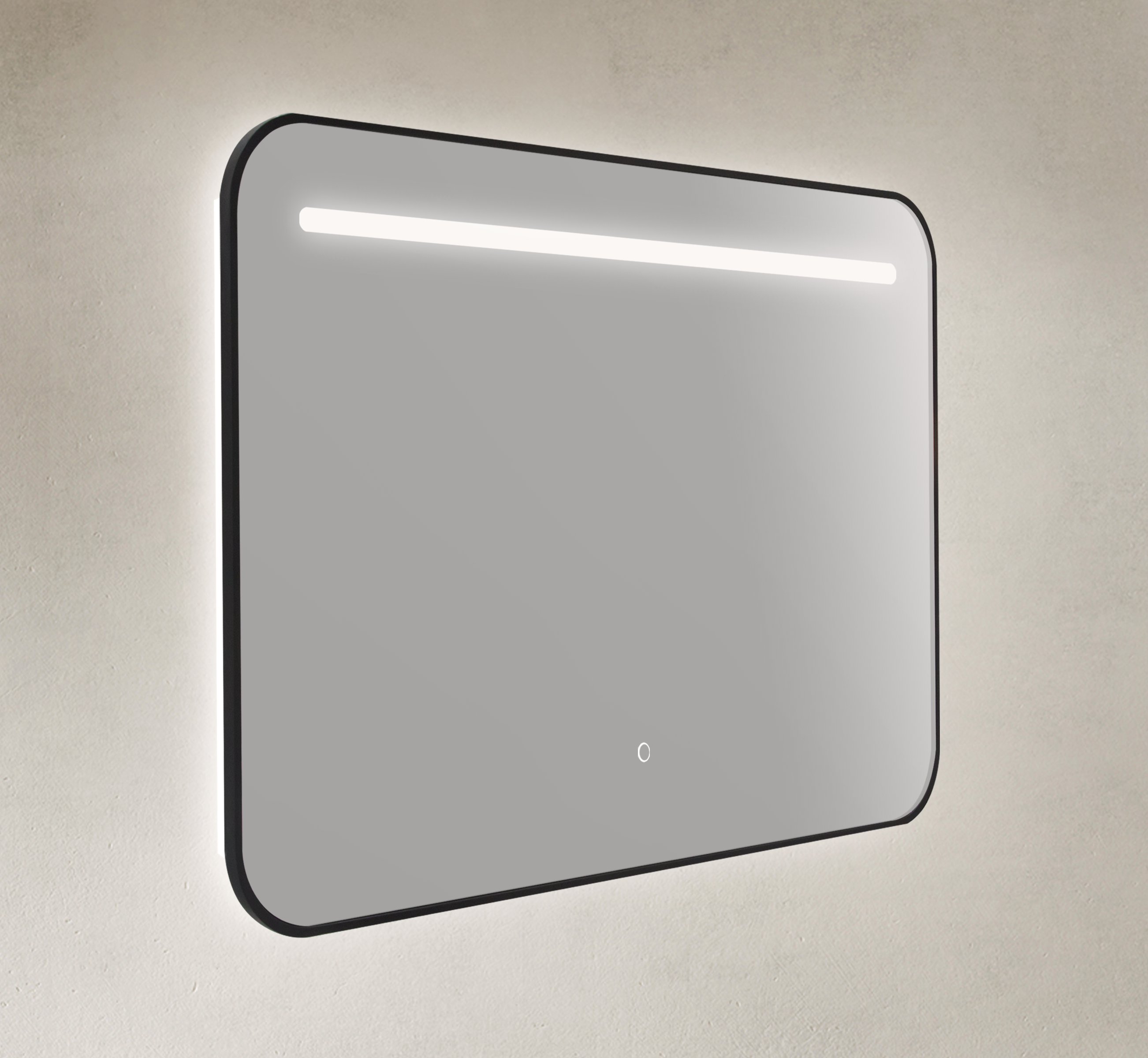 Miroir de salle de bain à LED avec cadre noir de 36 po