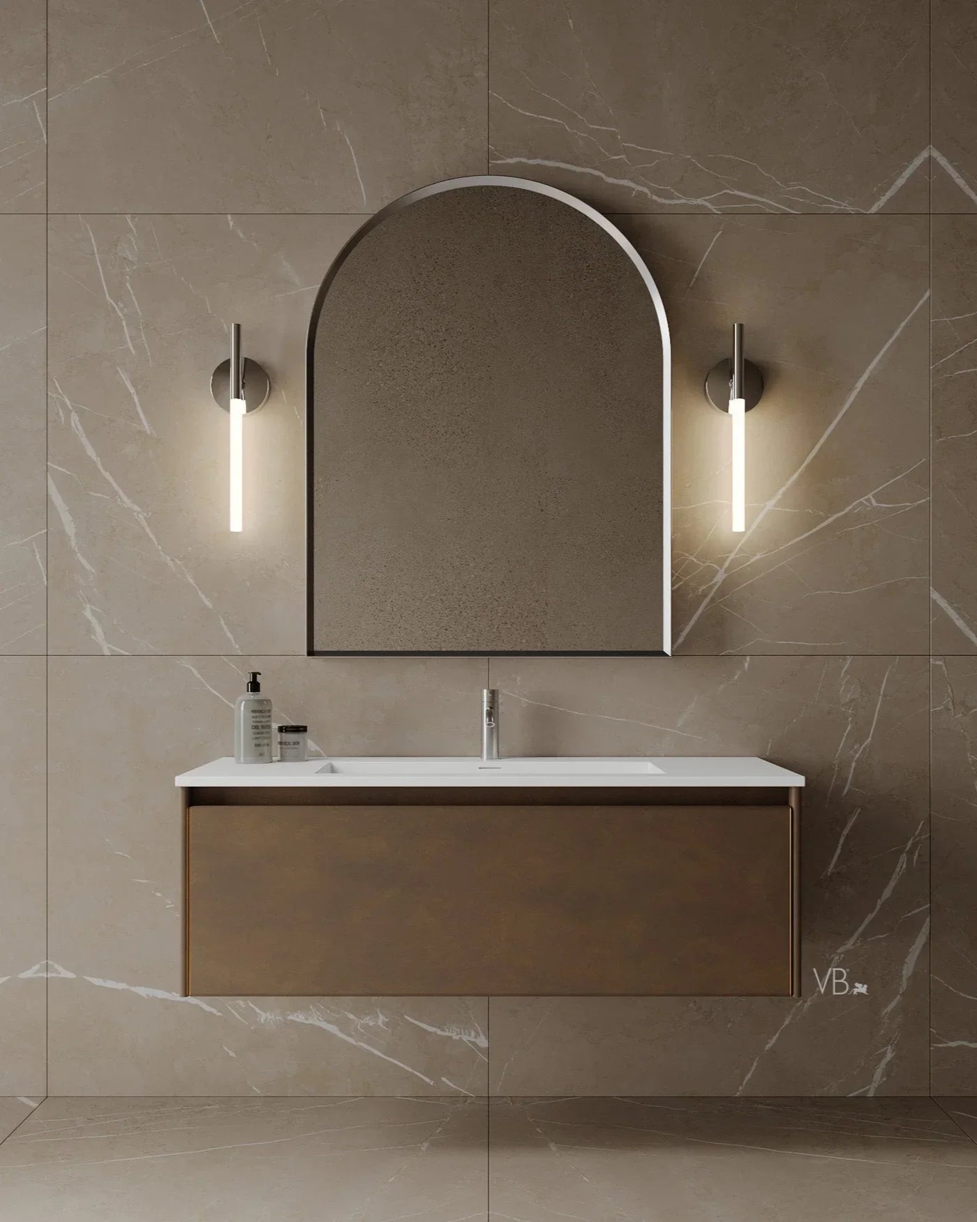 Water Line Placement for a Wall-Mount Vanity