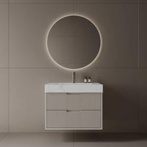 Meuble-lavabo flottant cannelé de 30 po avec évier simple